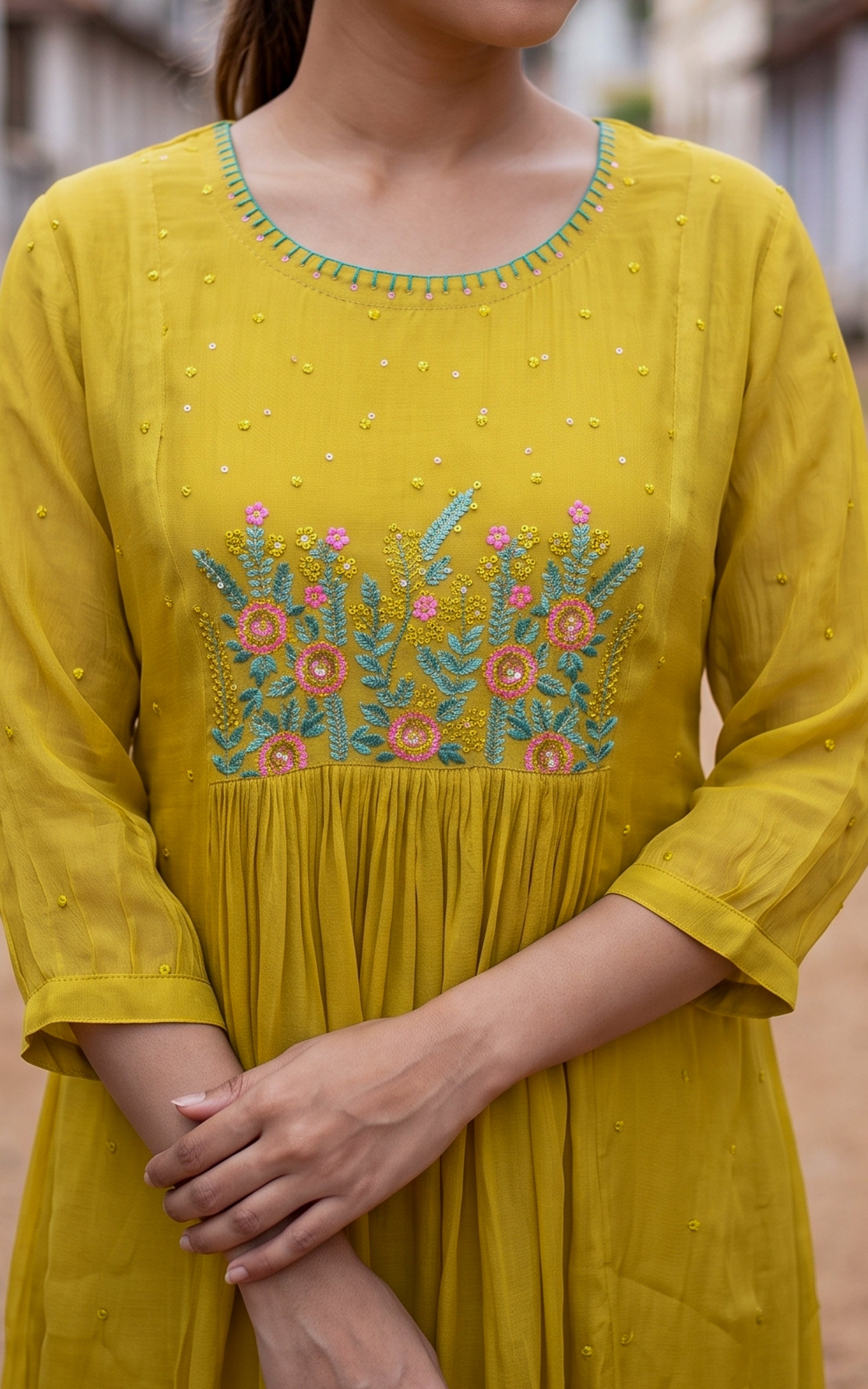 Malarmathi Lime Yellow