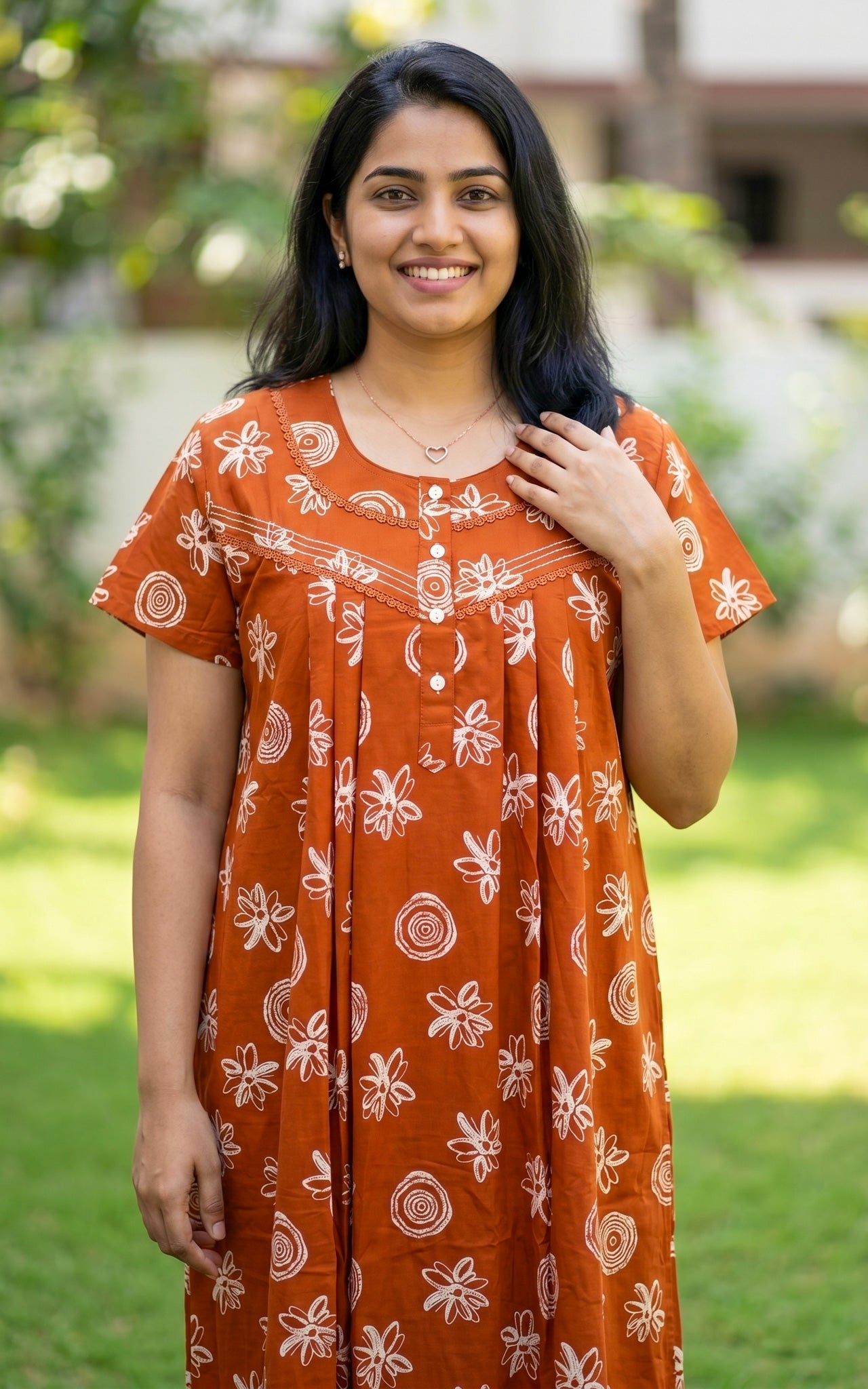 Cotton Straight Fit Nighty-162SS15C