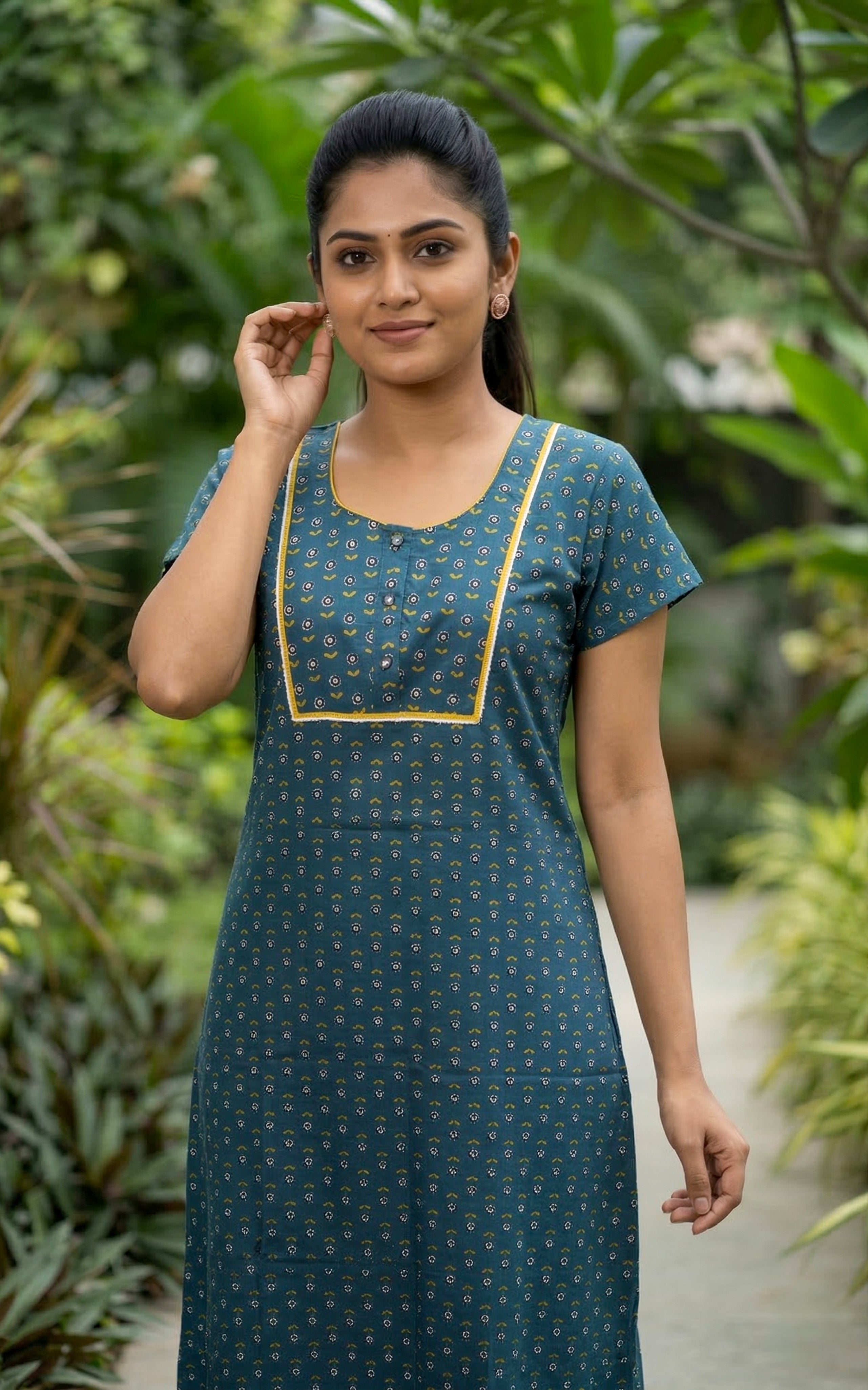 Cotton Straight Fit Nighty-159SS17B