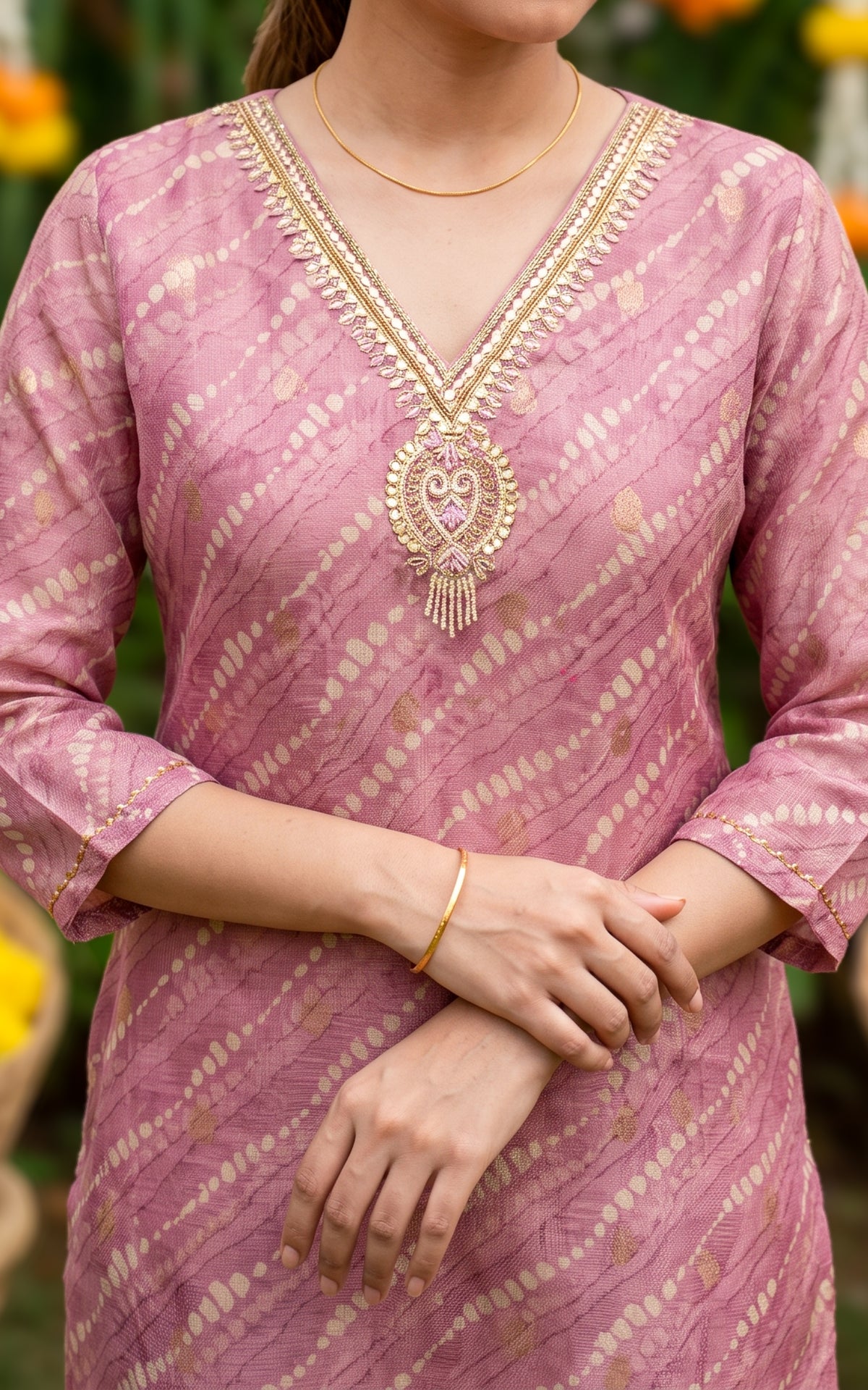 Aarunya Pink (Kurti+Pant+Dupatta)