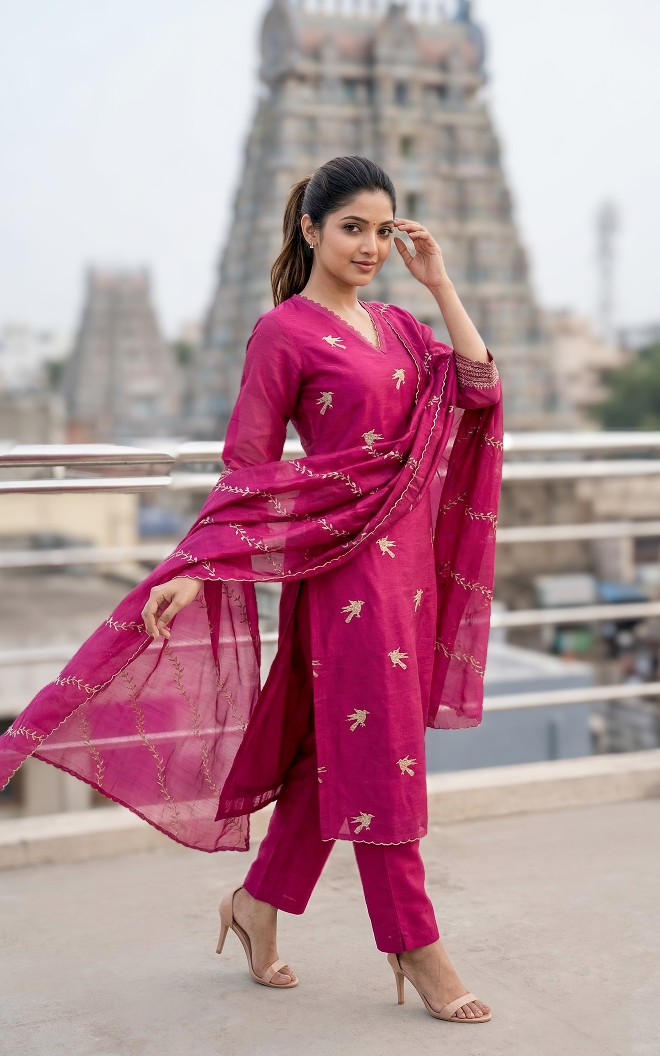 Cotton Straight Pant with Full Elasticted and One Side Pocket for Kurti Sets 