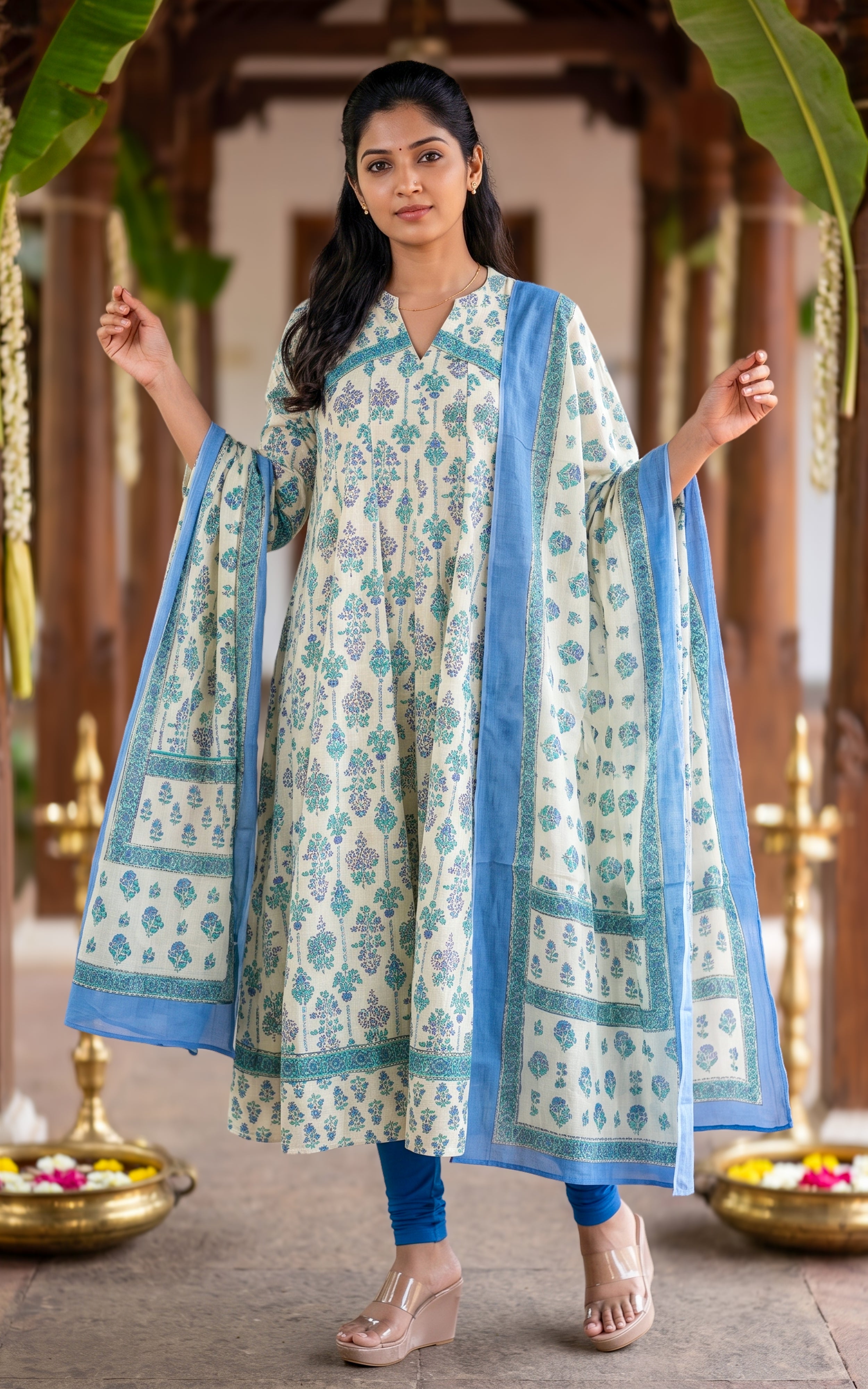 Atharvina Blue (Kurti+Dupatta)