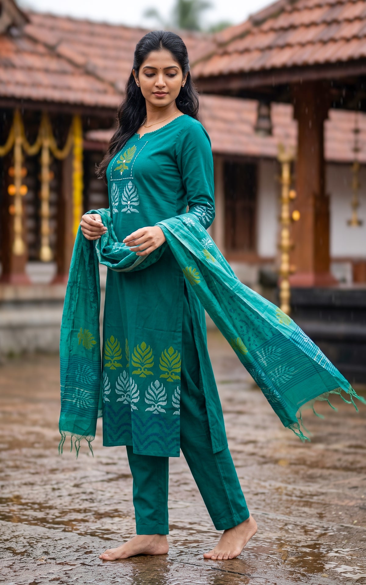 Shanvitha Handblock (Kurti+Pant+Dupatta)