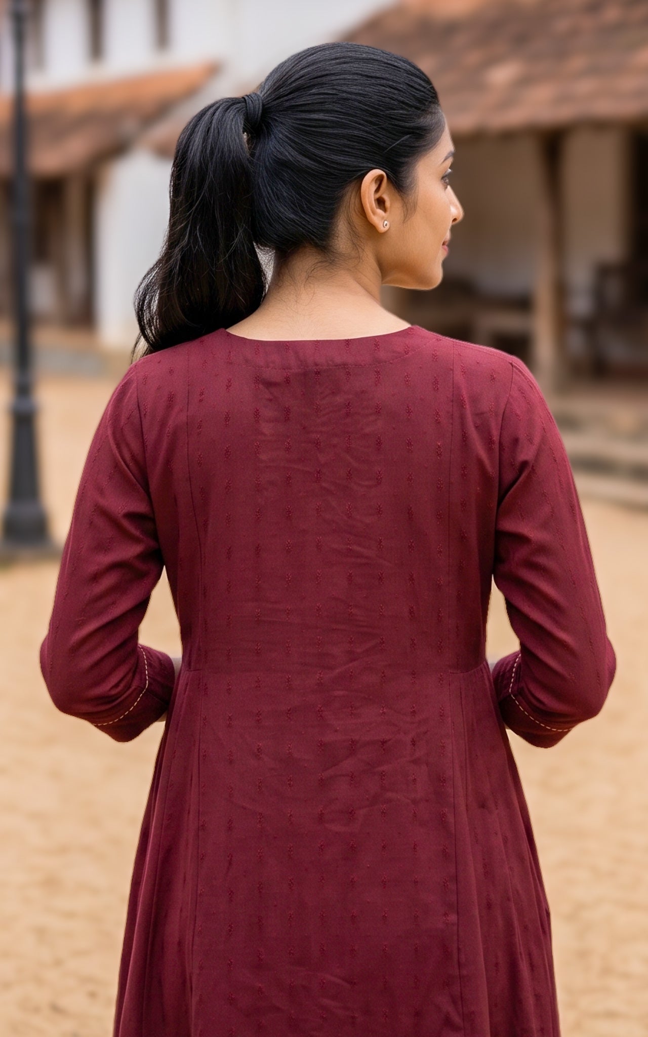 Maroon Art Silk Festive Wear Kurti Dupatta for Women