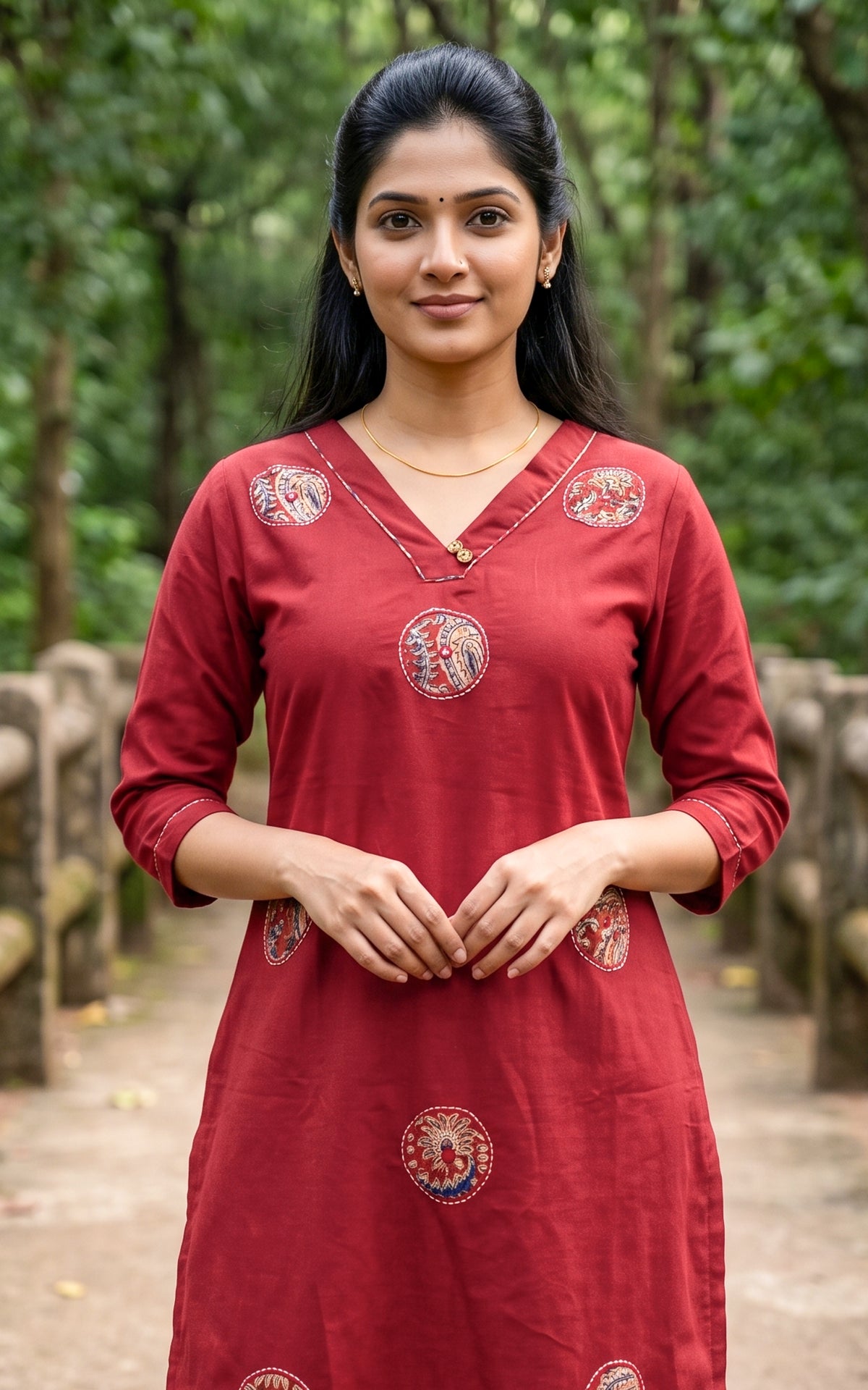 Harshini Maroon (Kurti+Pant)