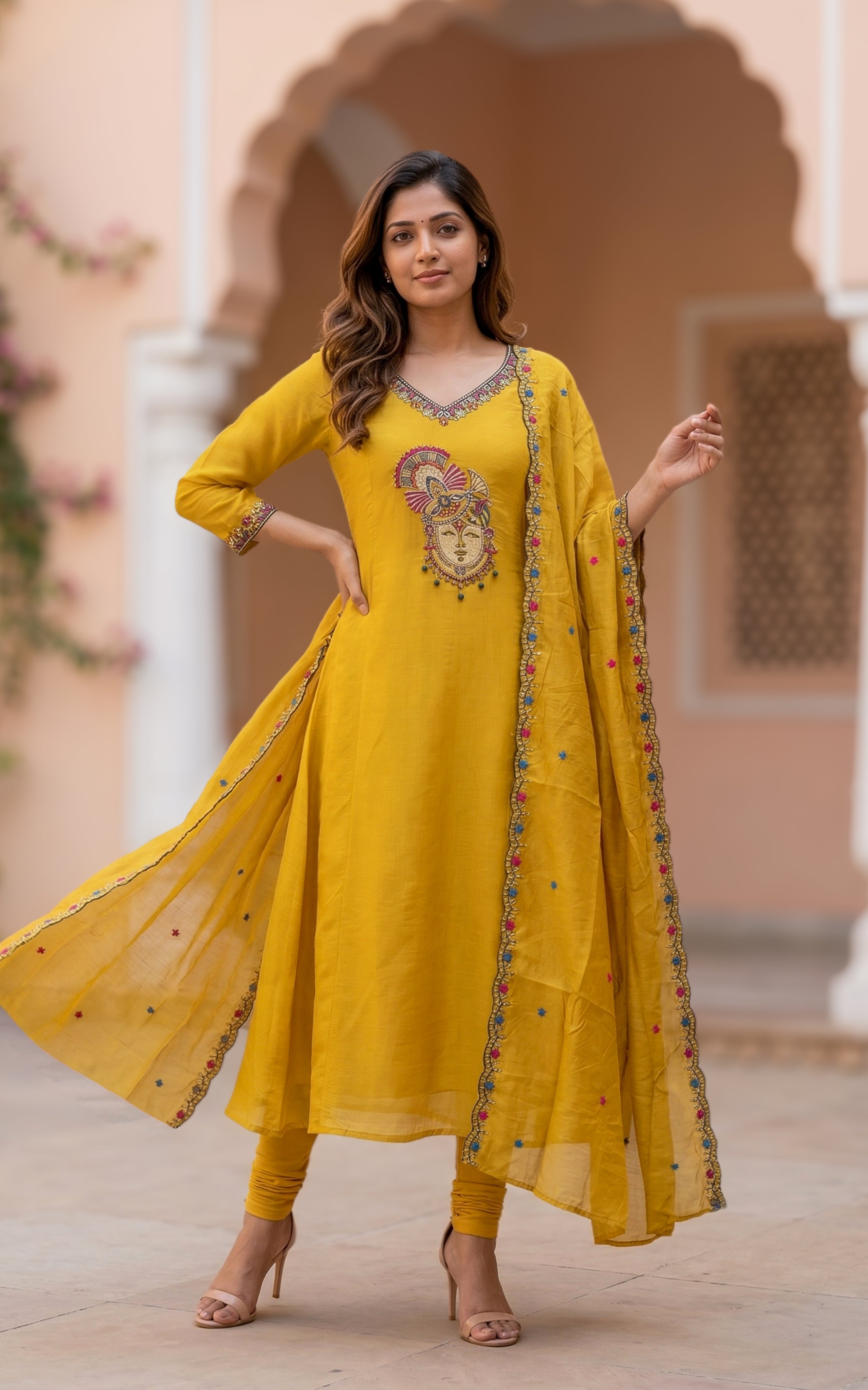 Thulir Mustard (Kurti+Dupatta)