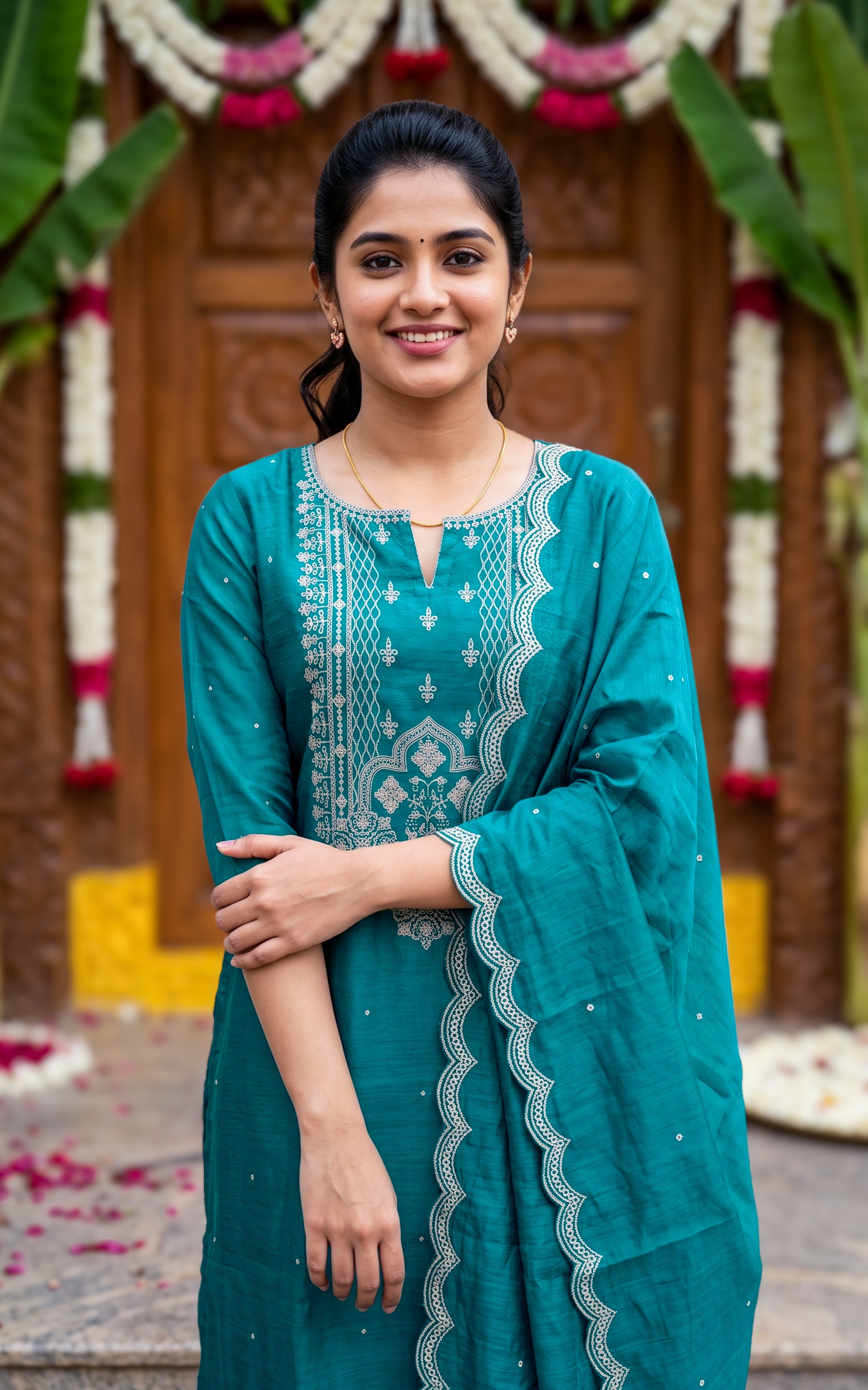 Maadhu Blue (Kurti+Pant+Dupatta)