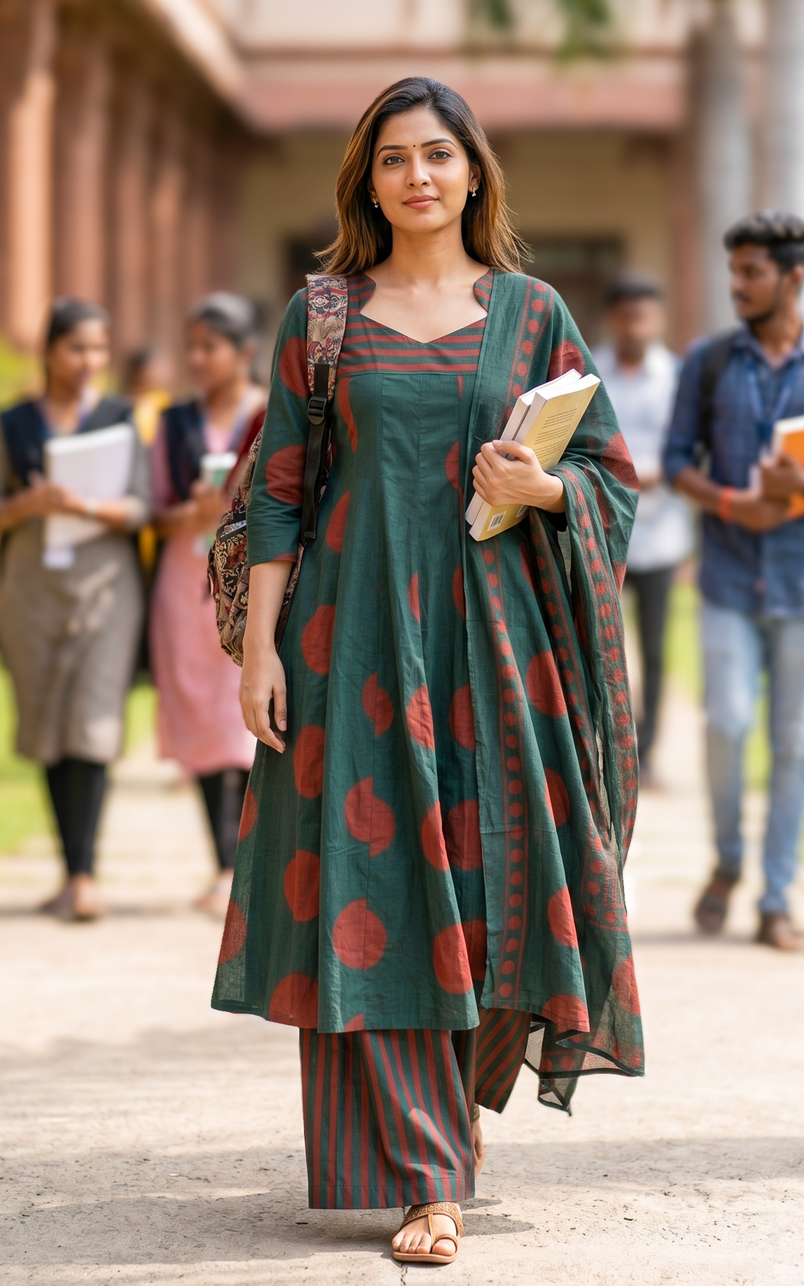 Poonguzhali A (Kurti+Pant+Dupatta)