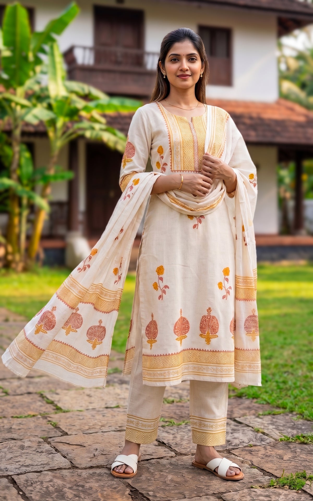 Semmalar A (Kurti+Pant+Dupatta)