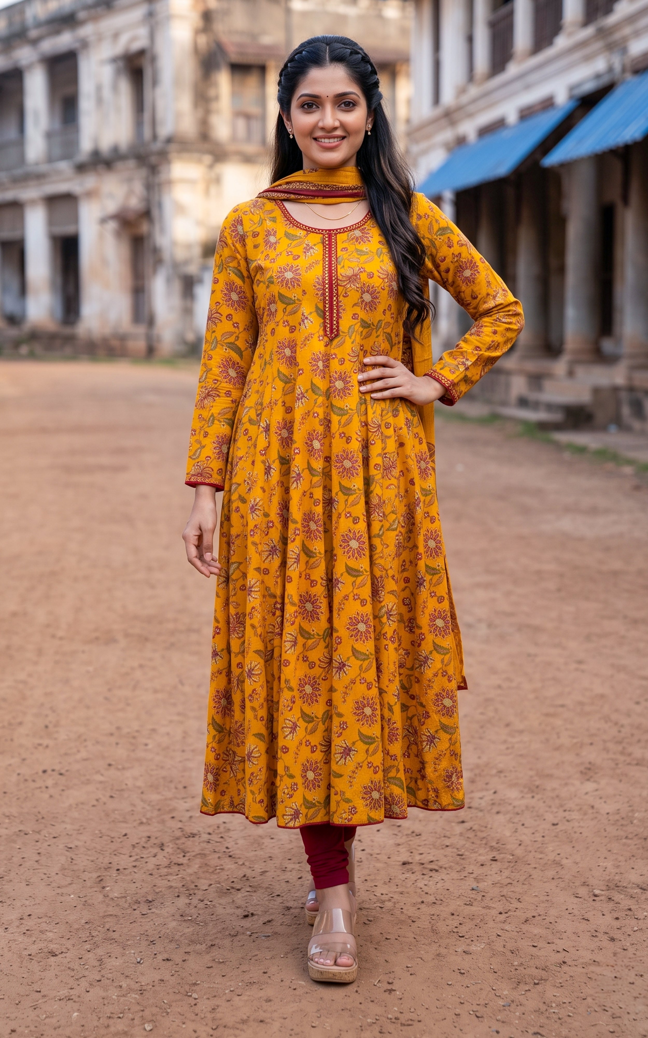 Thendral Mustard (Kurti+Dupatta)