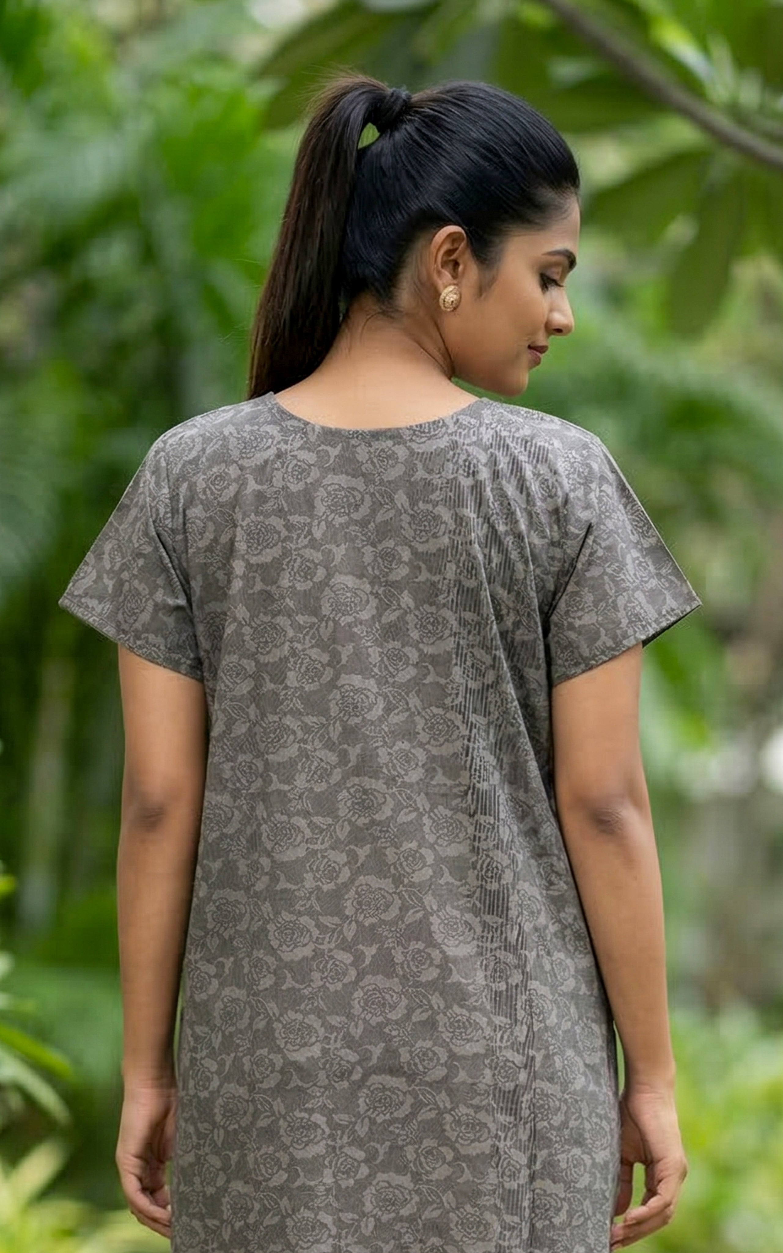 Cotton Straight Fit Nighty-159SS4B