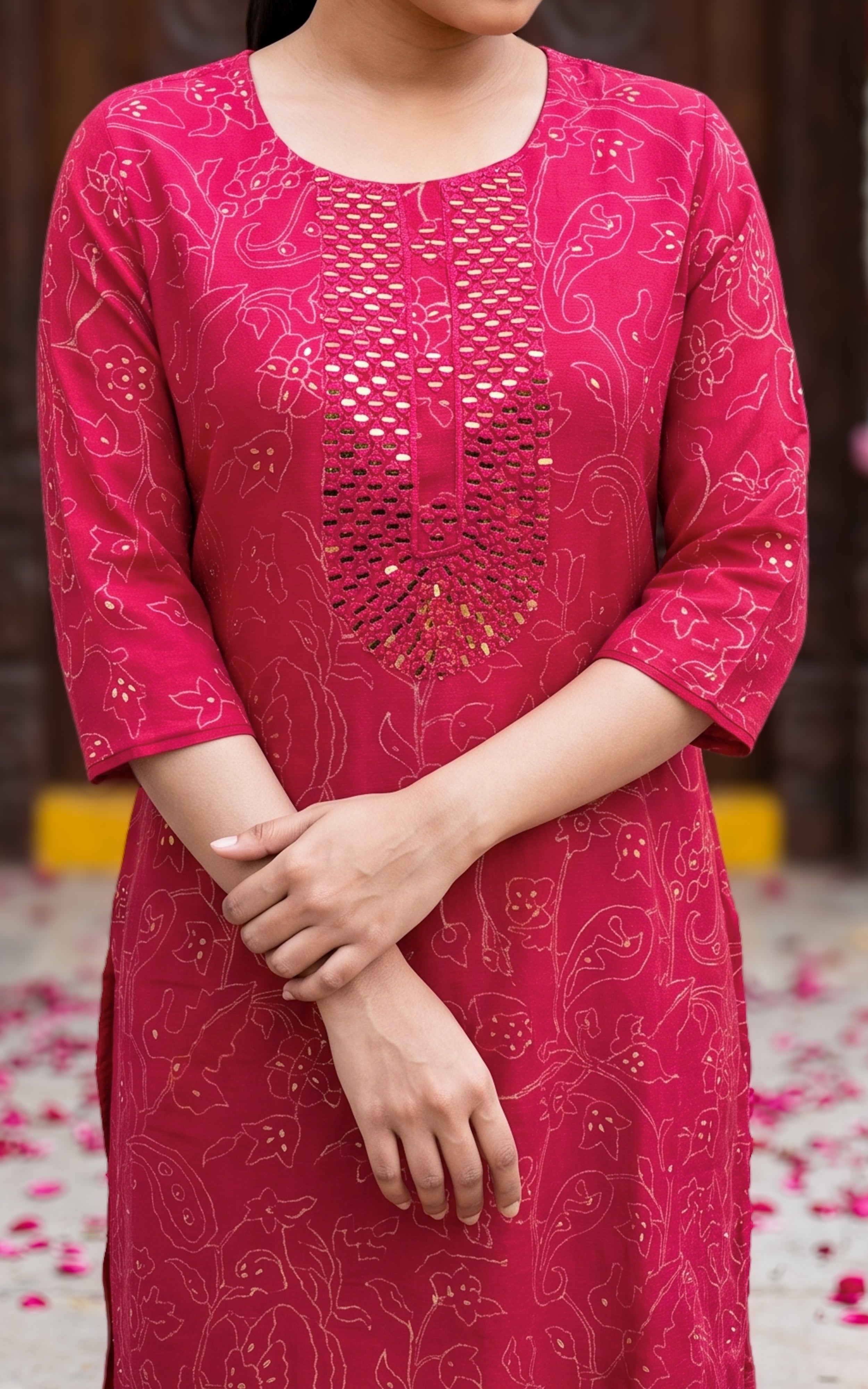 Sanjavi Reddish Pink (Kurti+Pant+Dupatta)