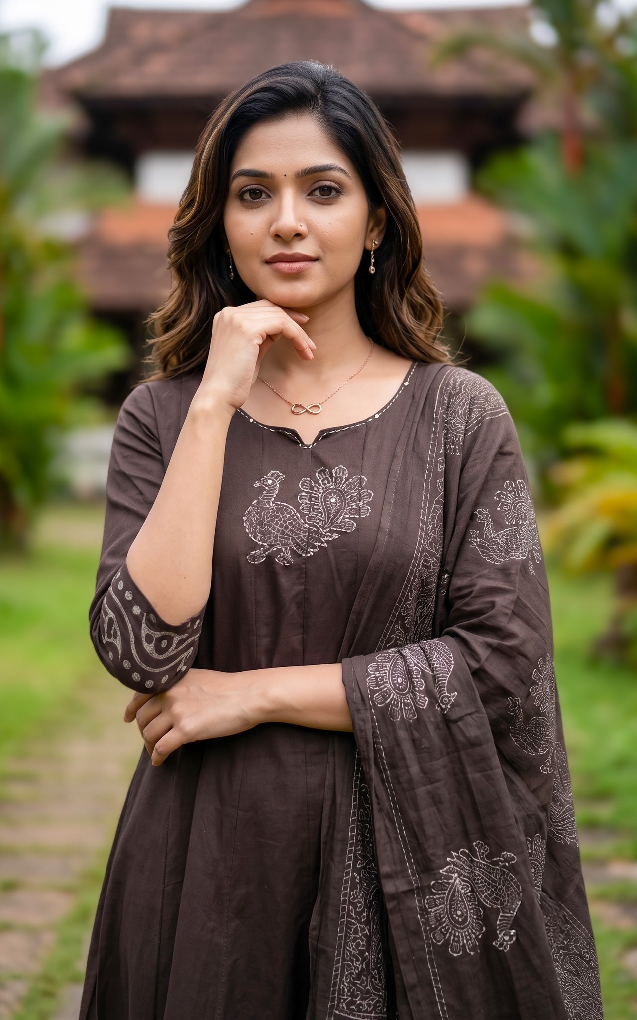 Radhimeena B Handblock (Kurti+Pant+Dupatta)