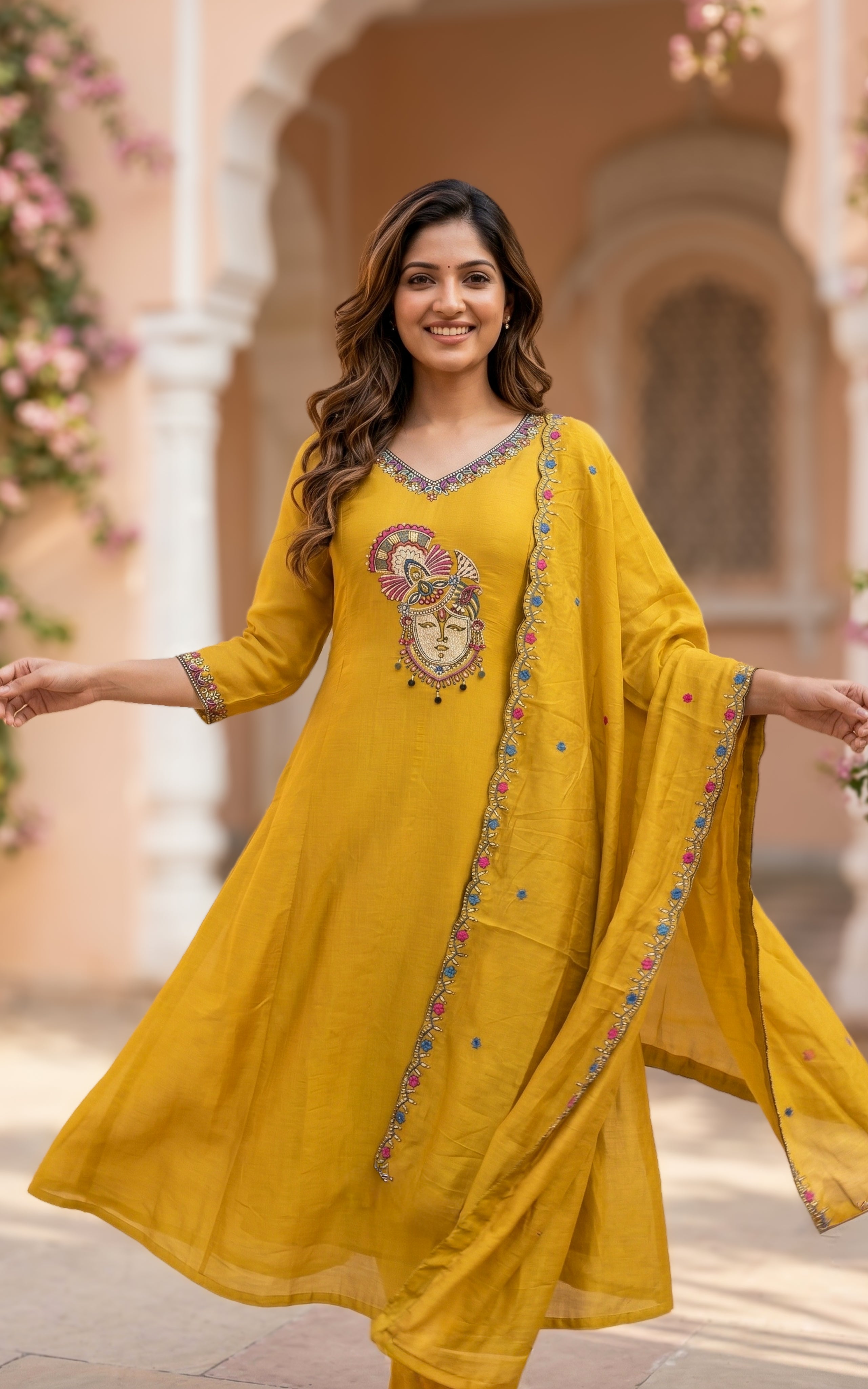 Thulir Mustard (Kurti+Dupatta)