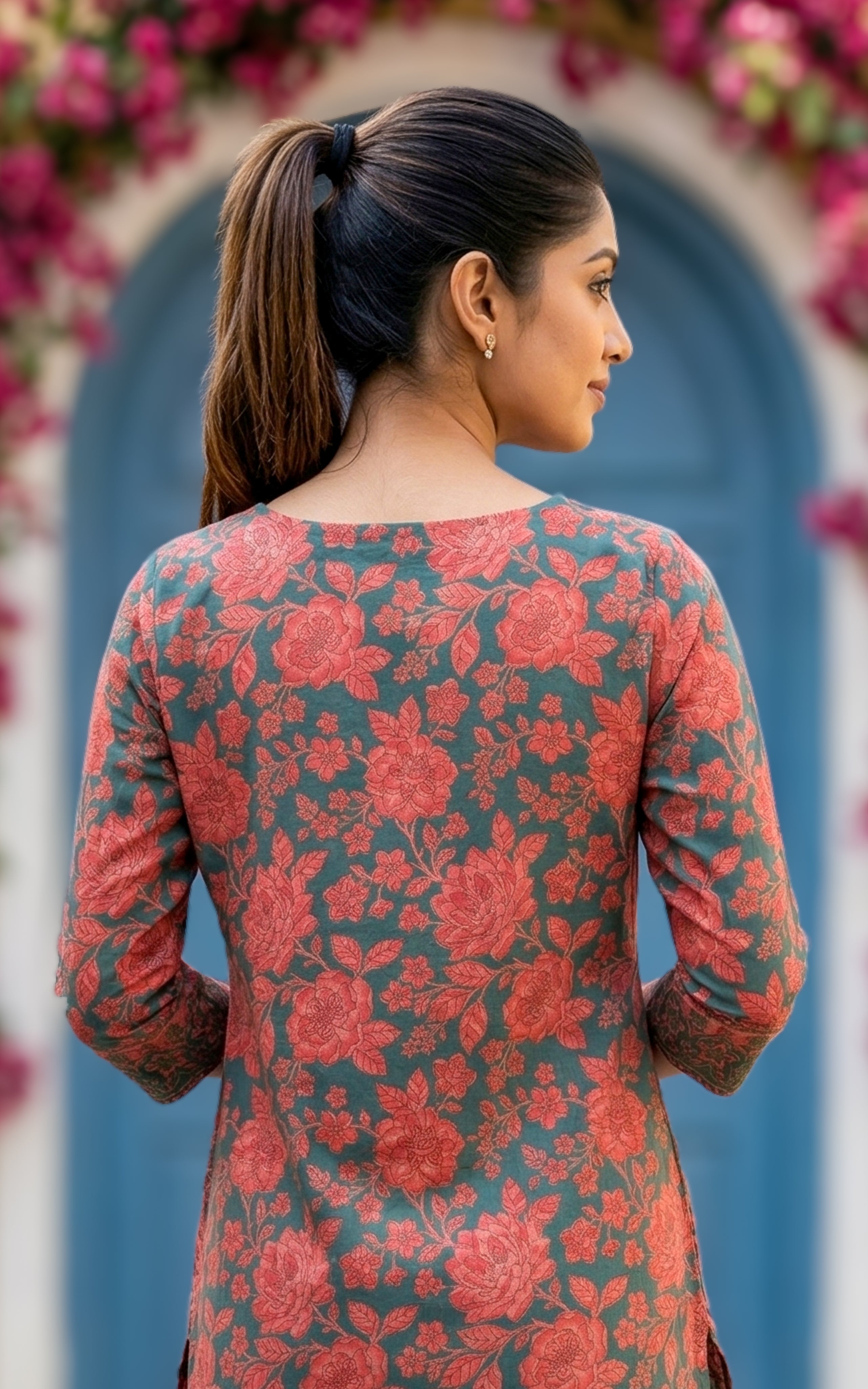 Reshma Greenish Blue (Kurti+Pant+Dupatta)