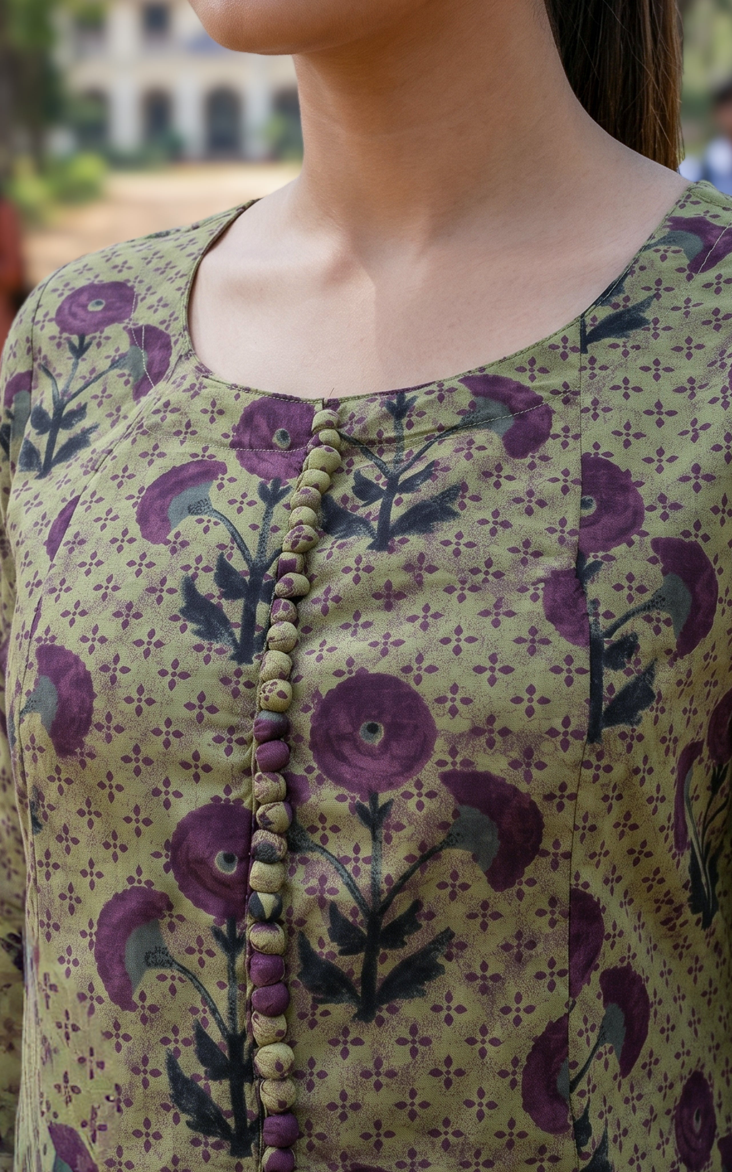 Pastel green stylish Aline kurti for women