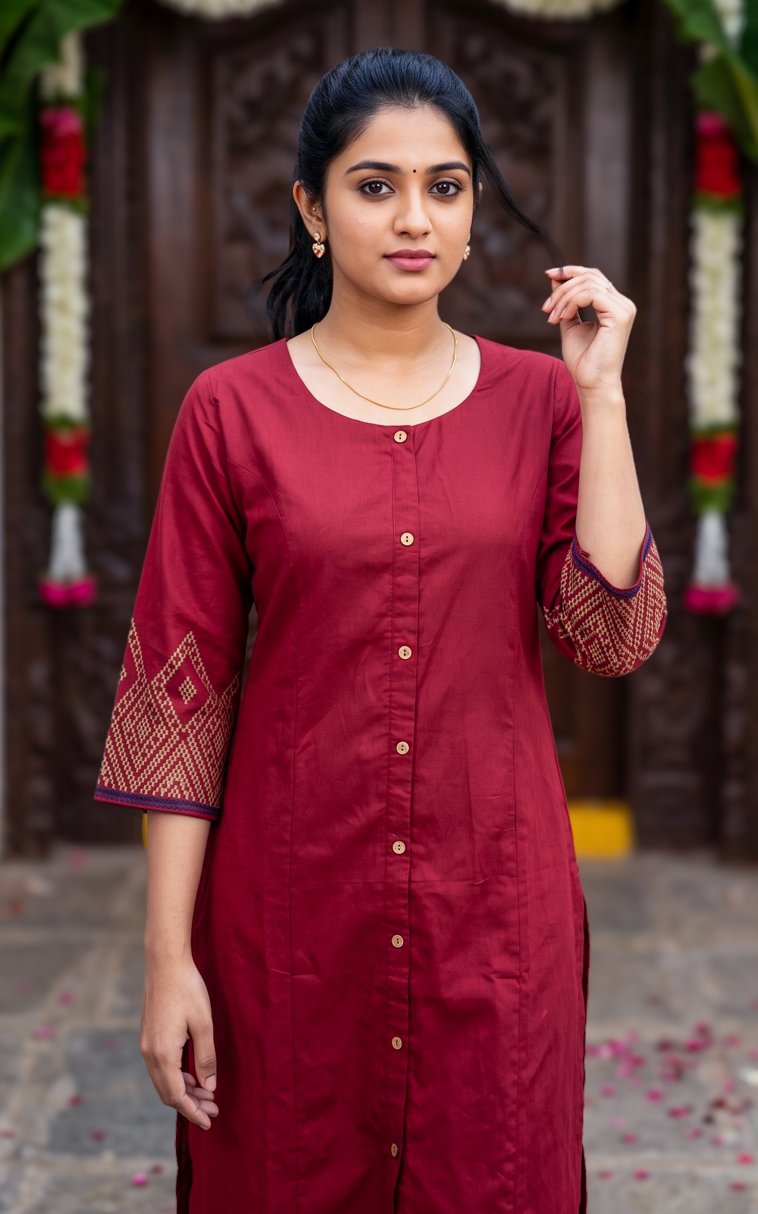 Joshna Maroon (Kurti+Pant)