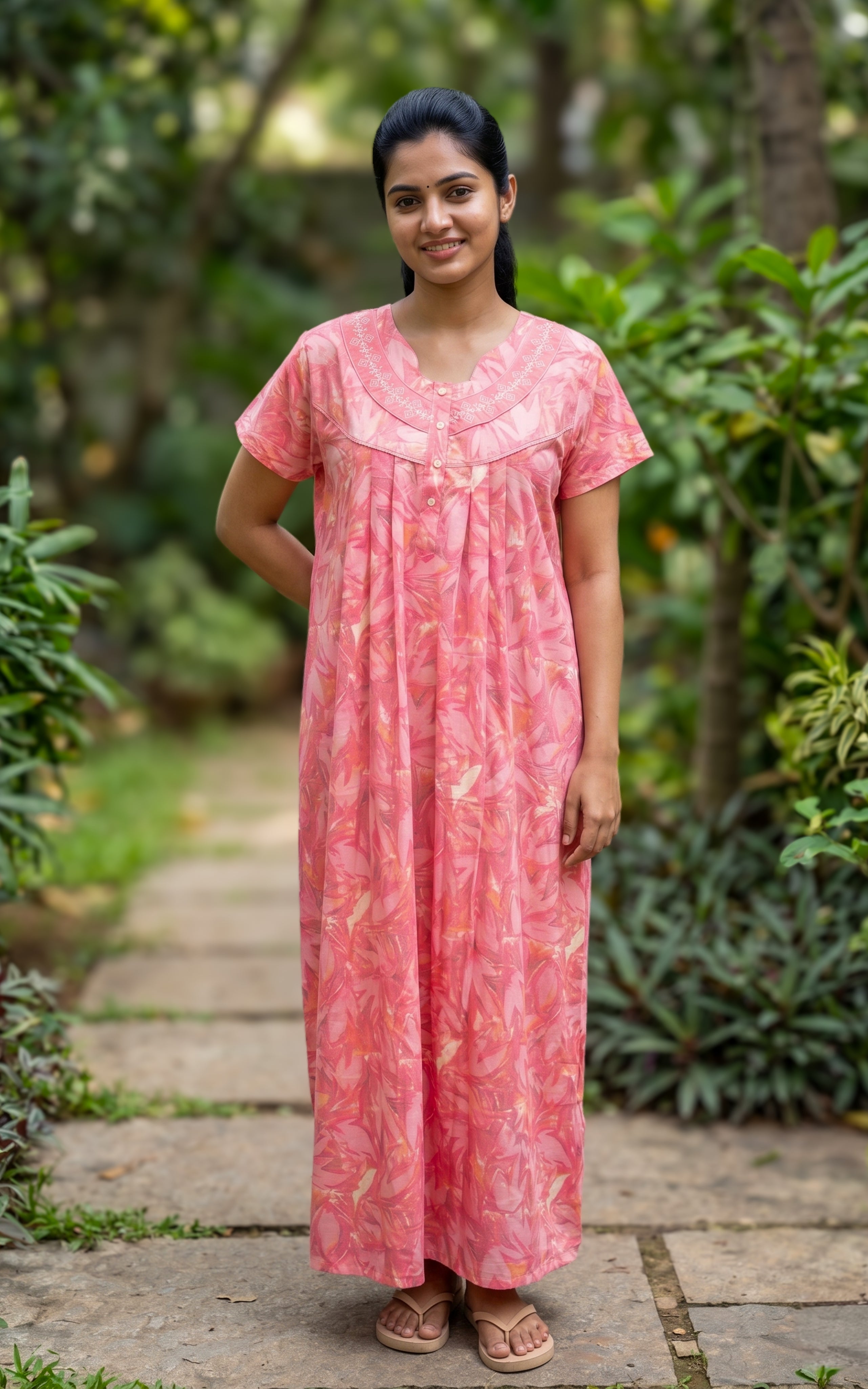 Cotton Straight Fit Nighty-160SS5
