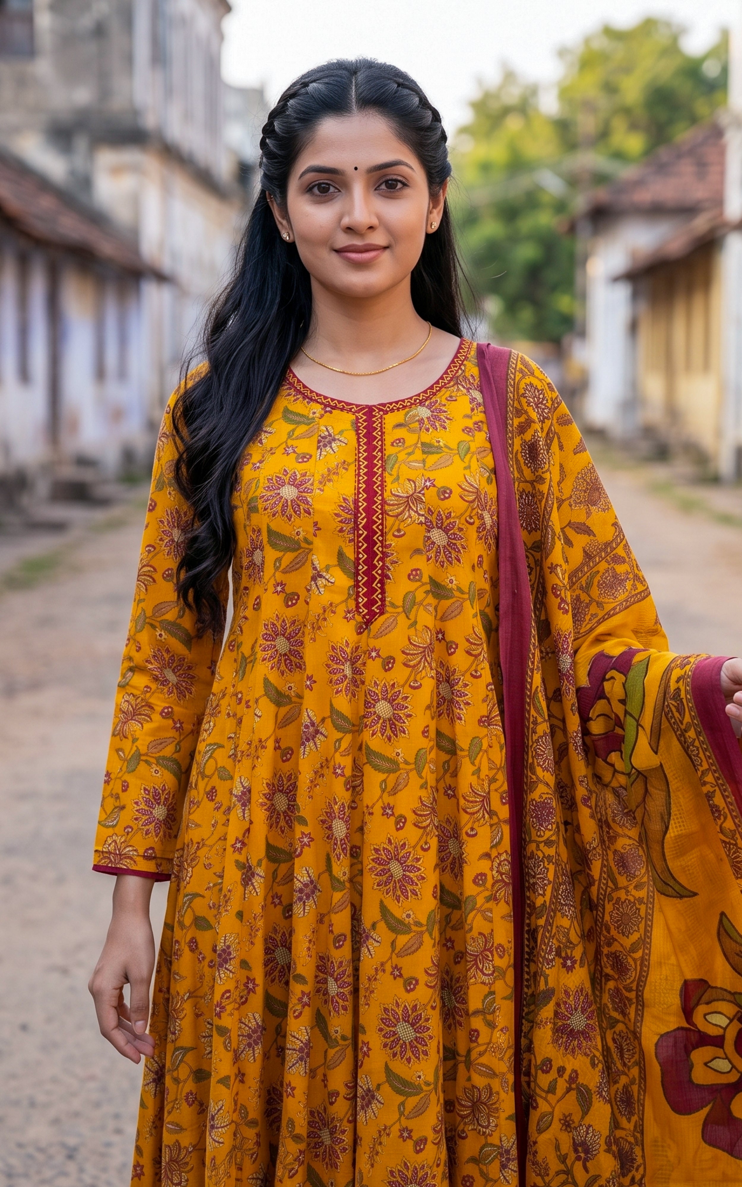 Thendral Mustard (Kurti+Dupatta)