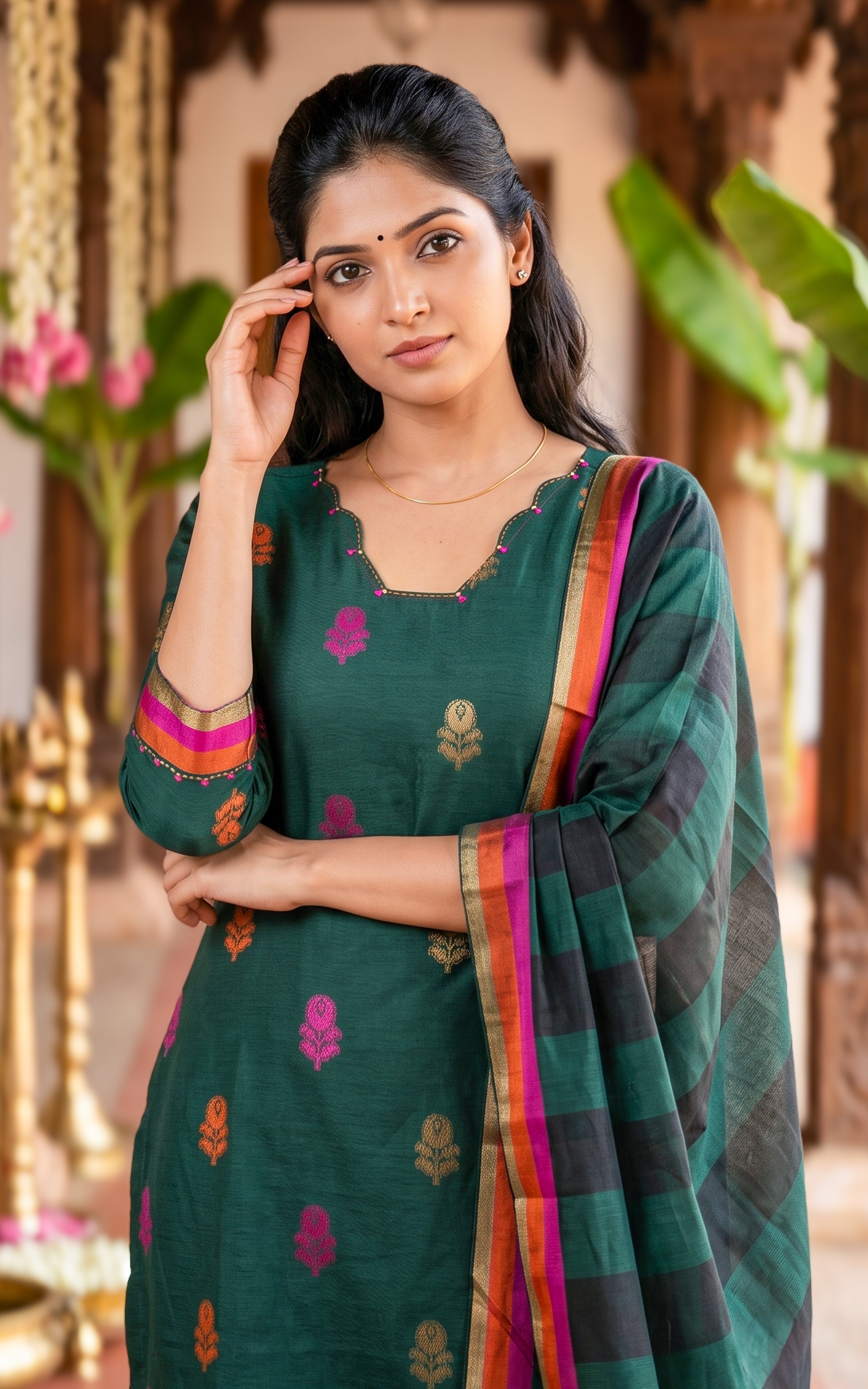 Nalavenba Green (Kurti+Dupatta)