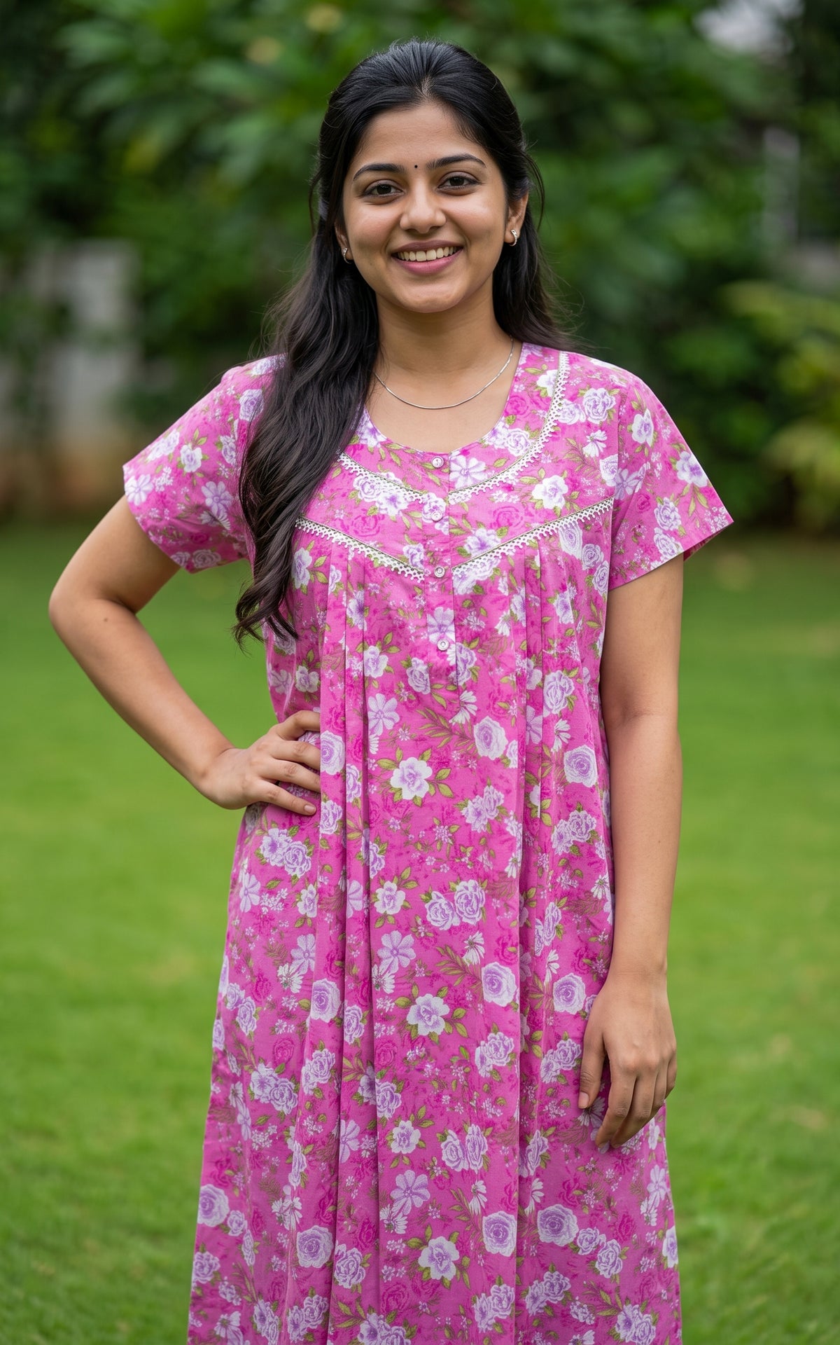 Cotton Straight Fit Nighty-165SS2