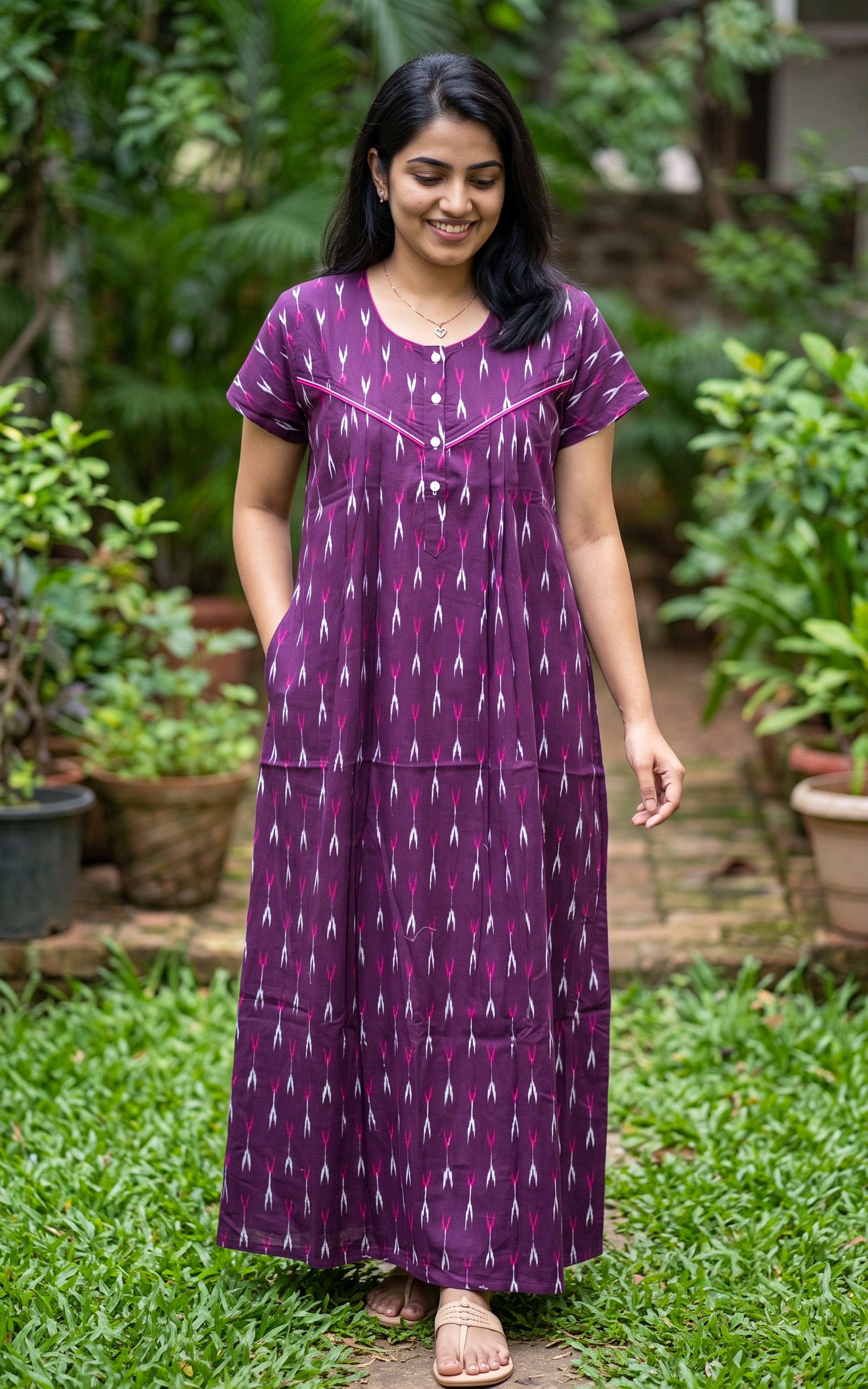 Cotton Straight Fit Nighty-164SS9C
