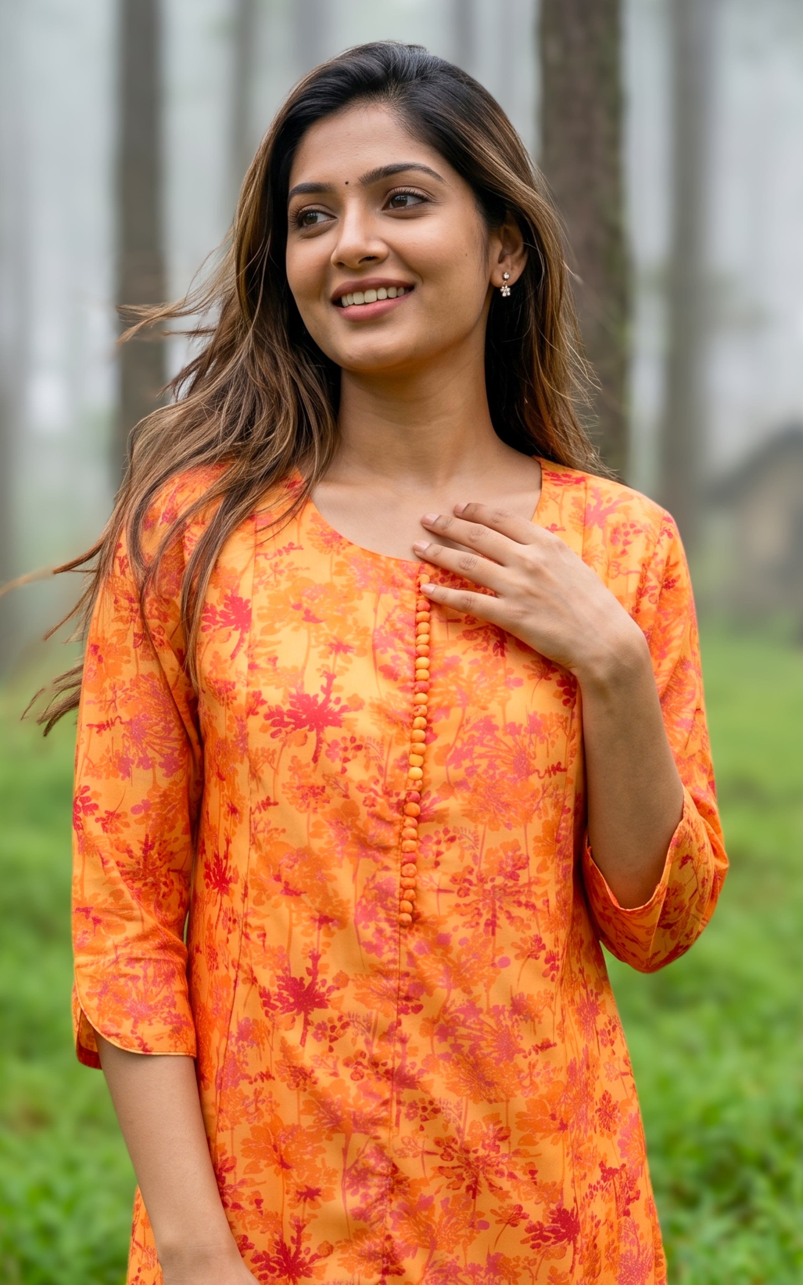 Soft flowy georgette kurti for women