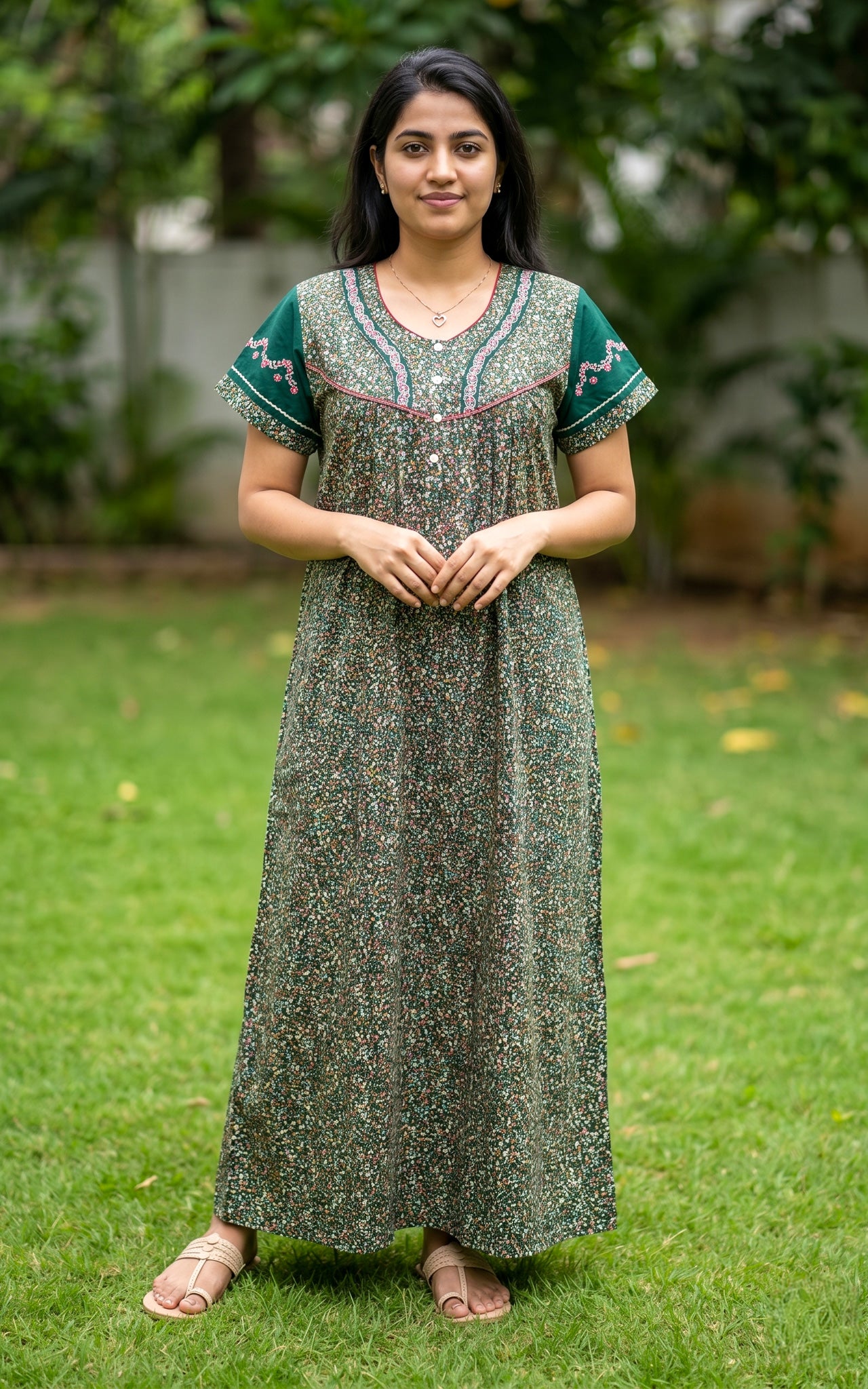 Cotton Straight Fit Nighty-162SS13B