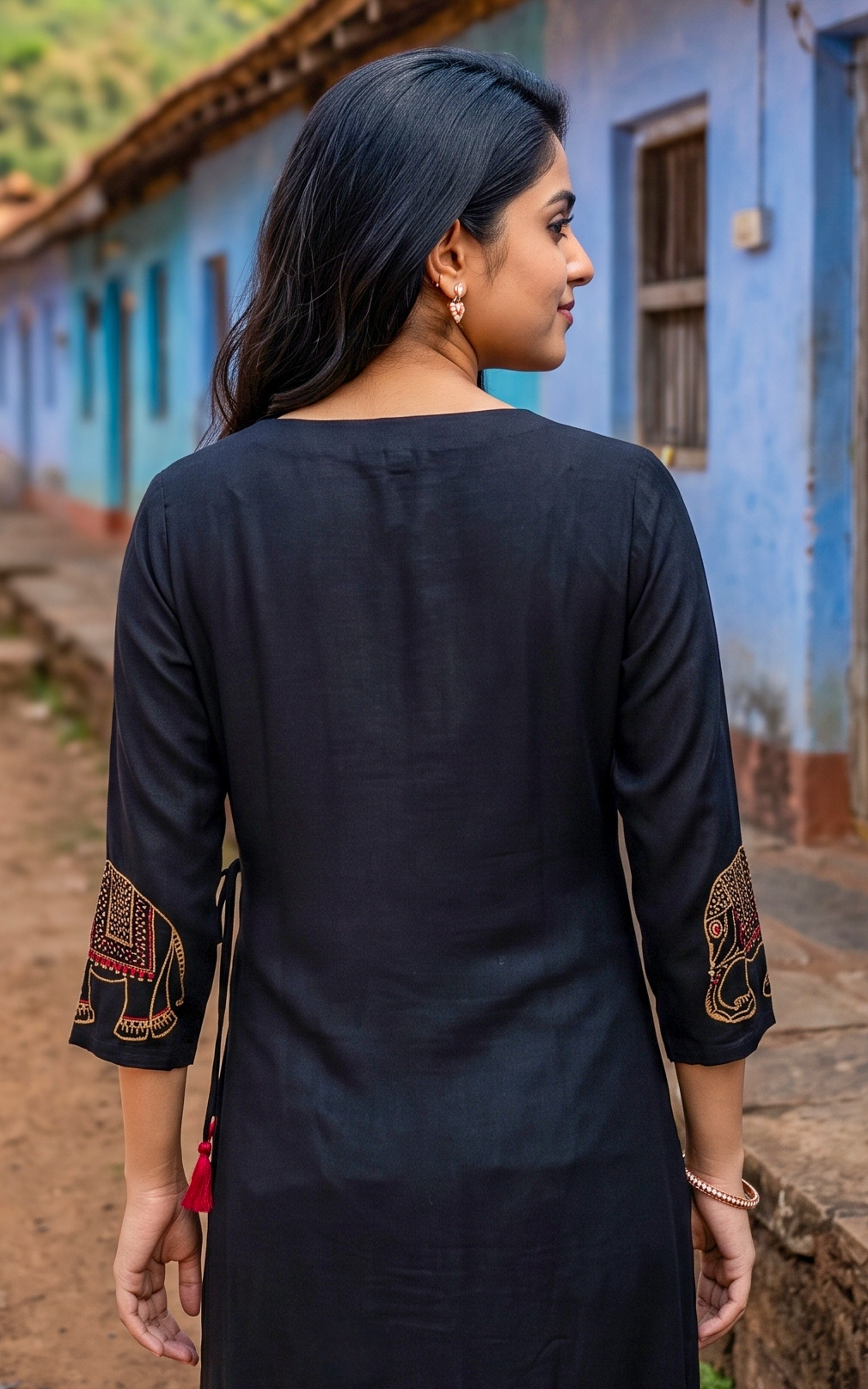 Rubini Black (Kurti+Dupatta)