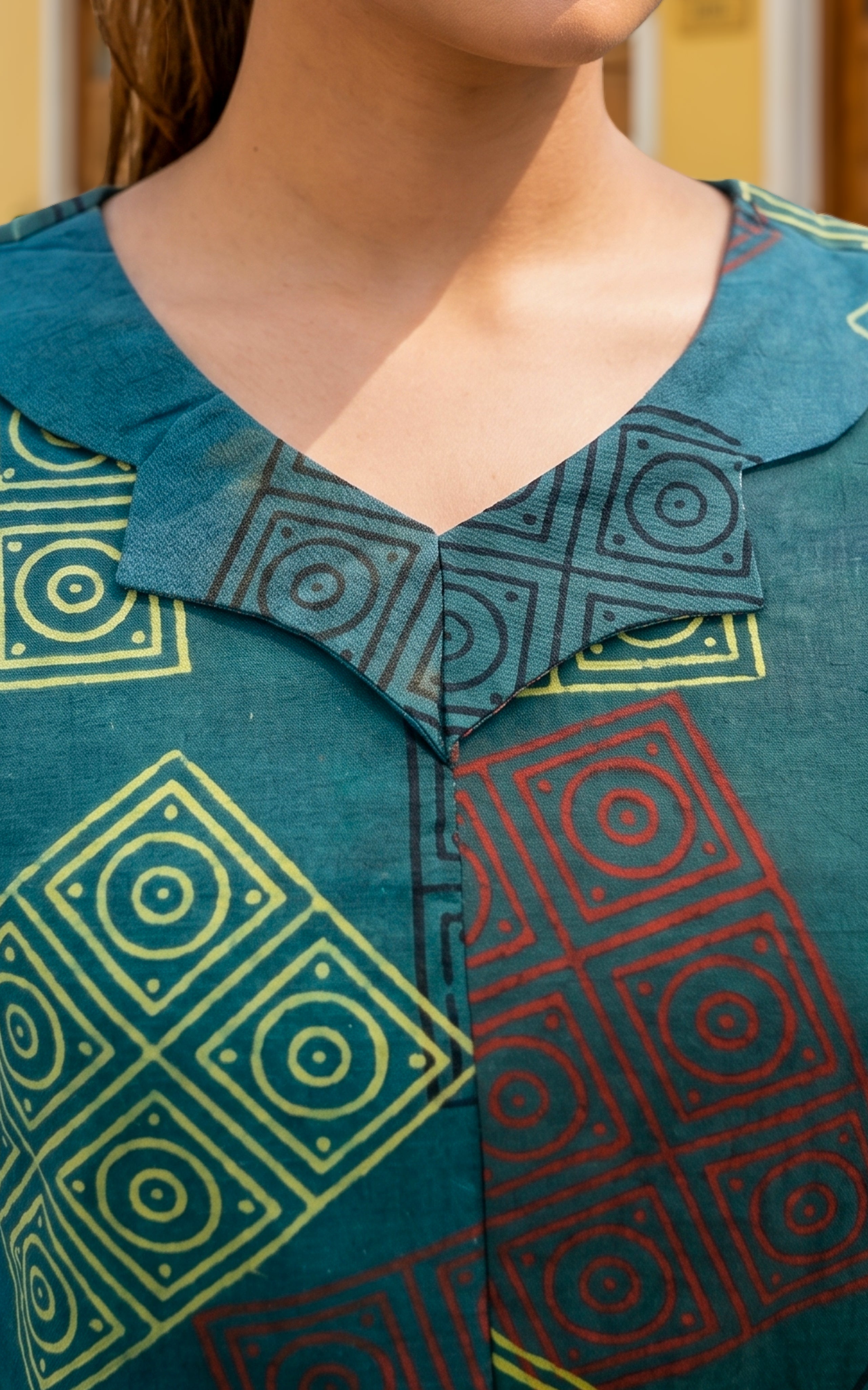 Printed cotton casual short kurti for women