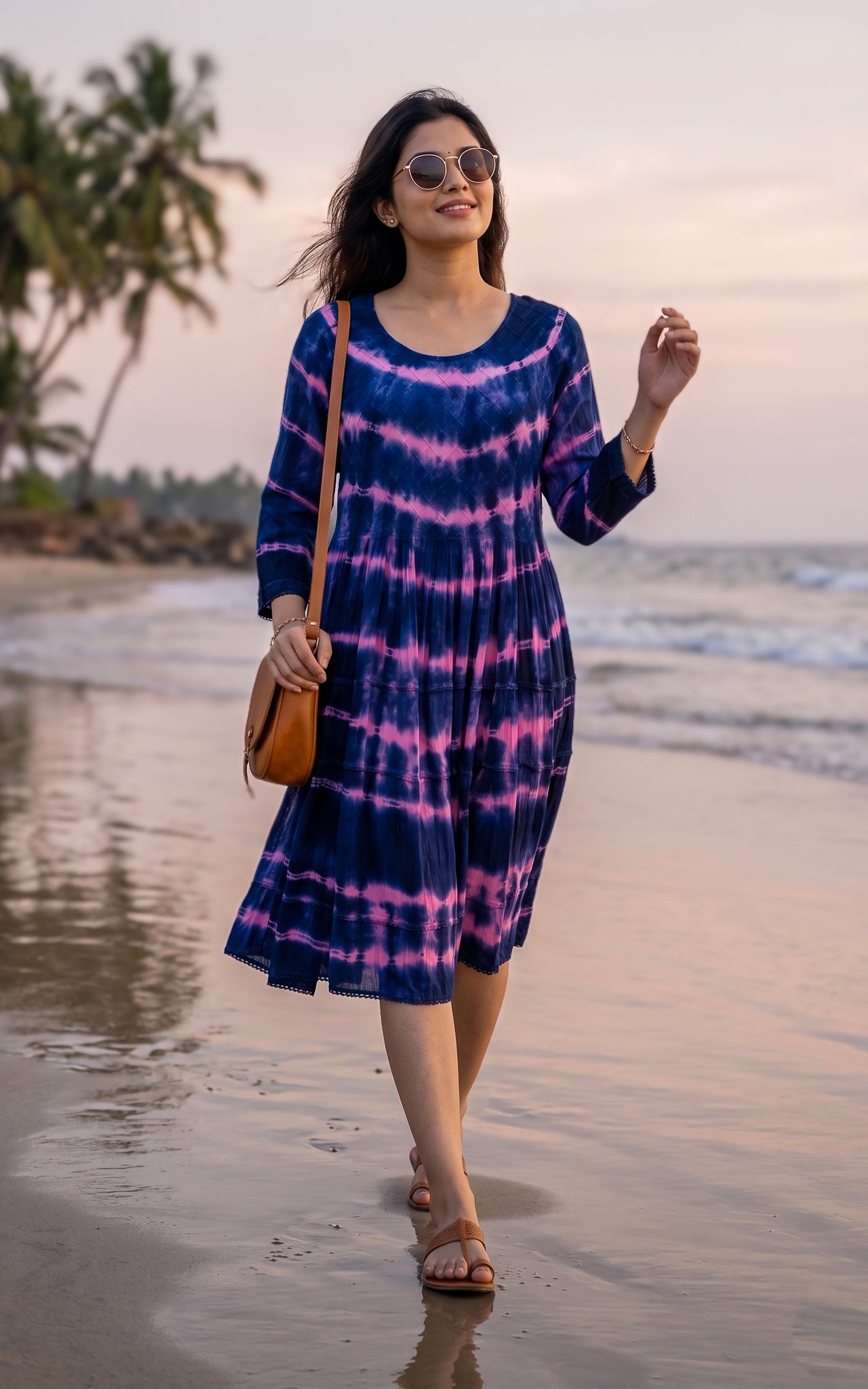 Trendy tie and dye long dress