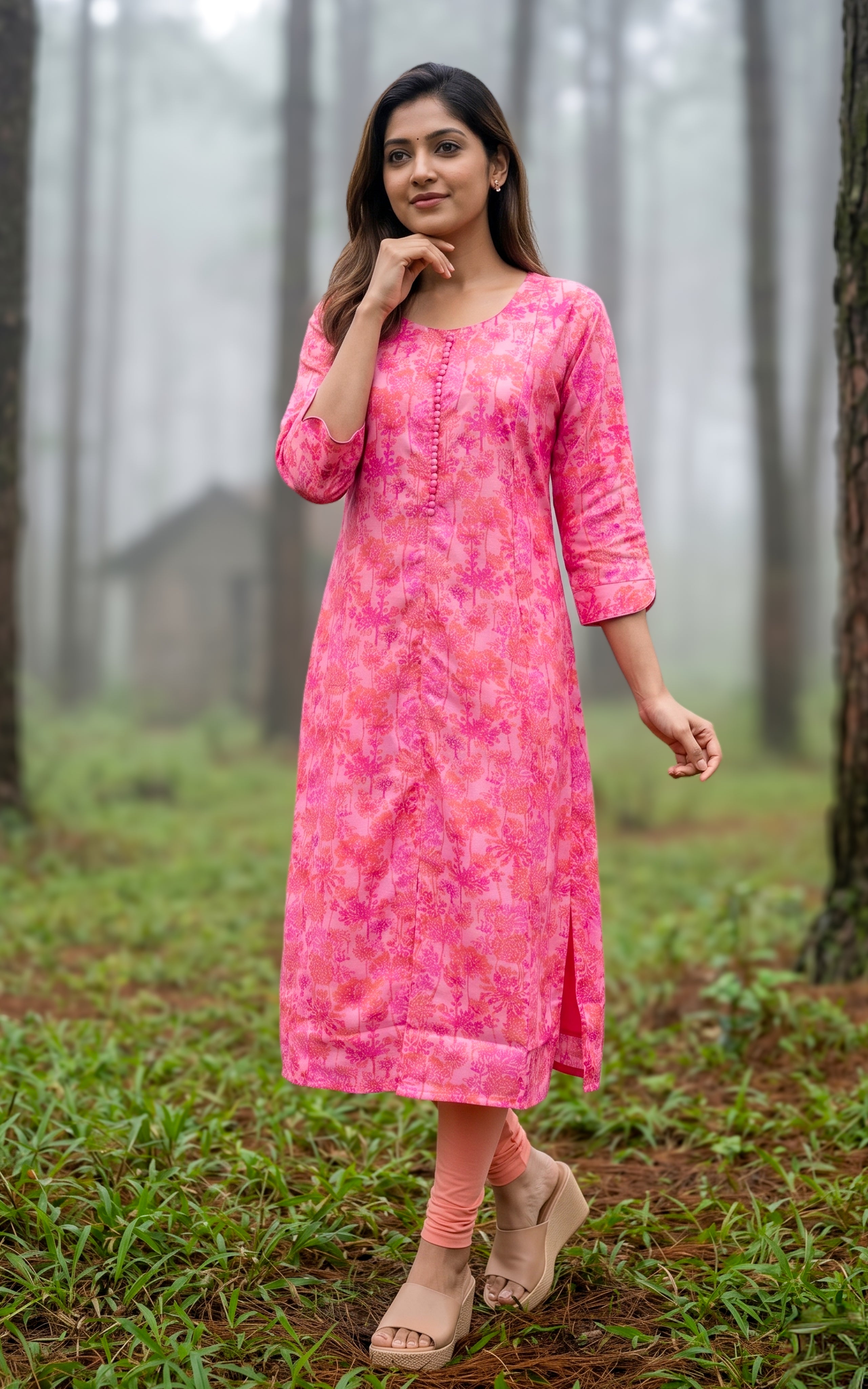 Soft flowy georgette kurti for women