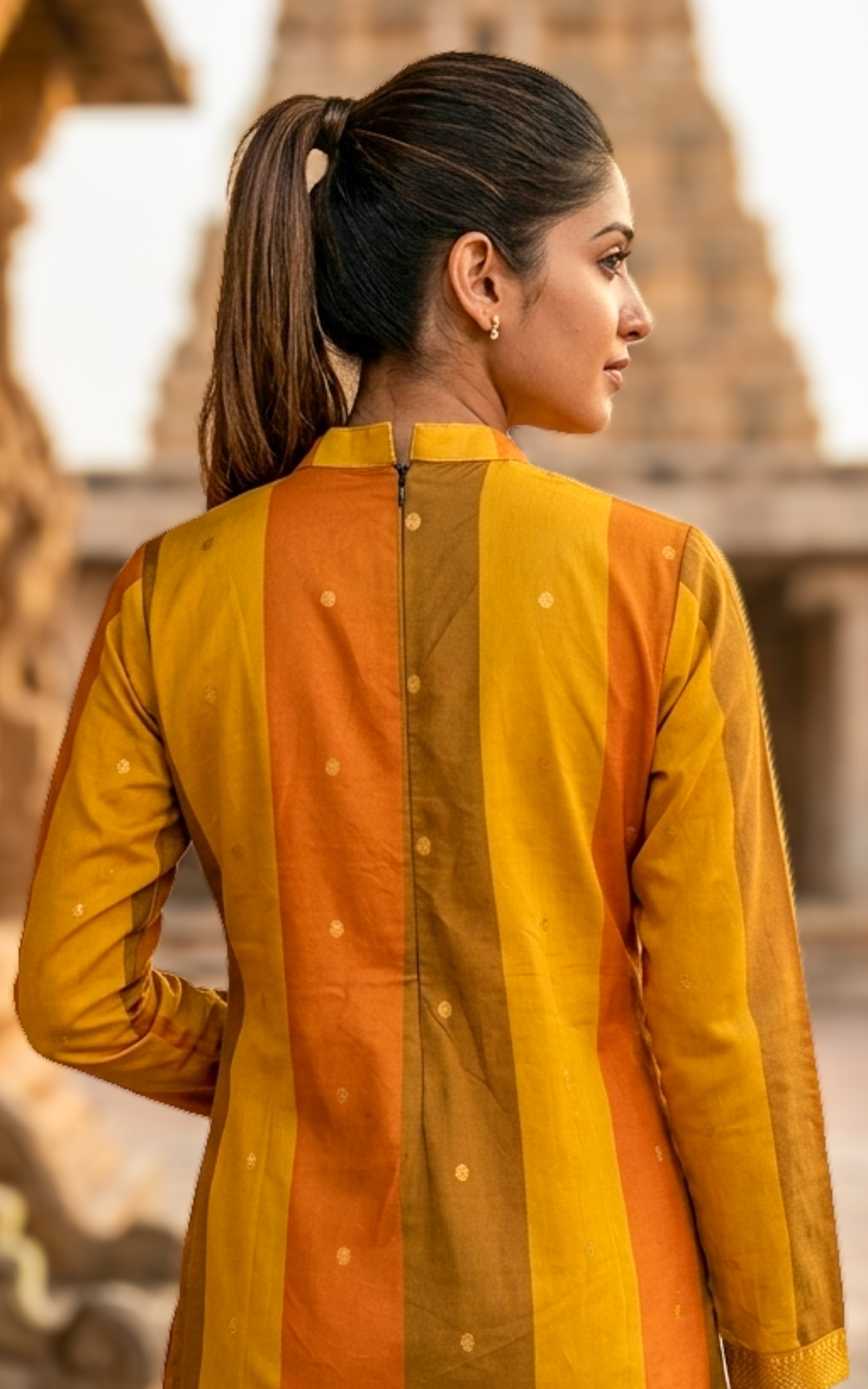 South cotton kurti with turtle neck for women