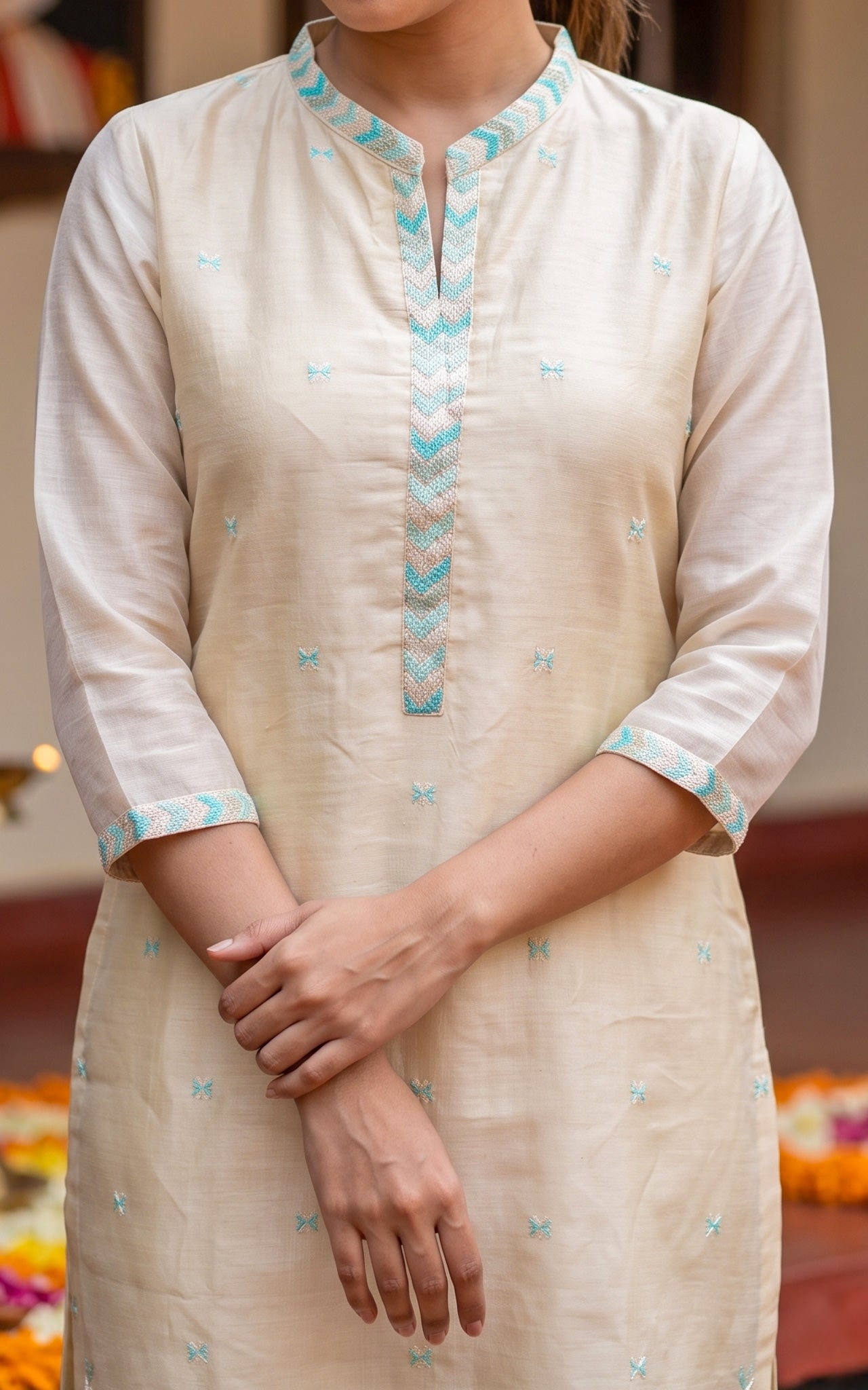 Aaravam  Blue (Kurti+Pant+Dupatta)