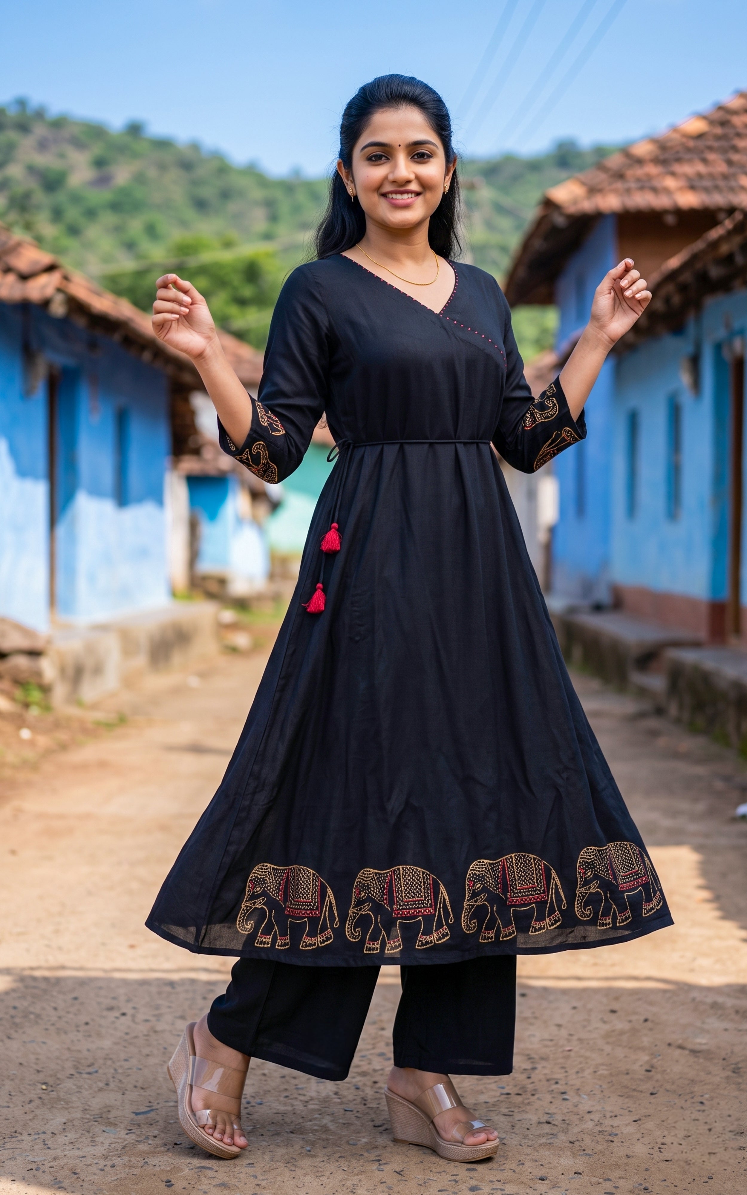 Rubini Black (Kurti+Dupatta)