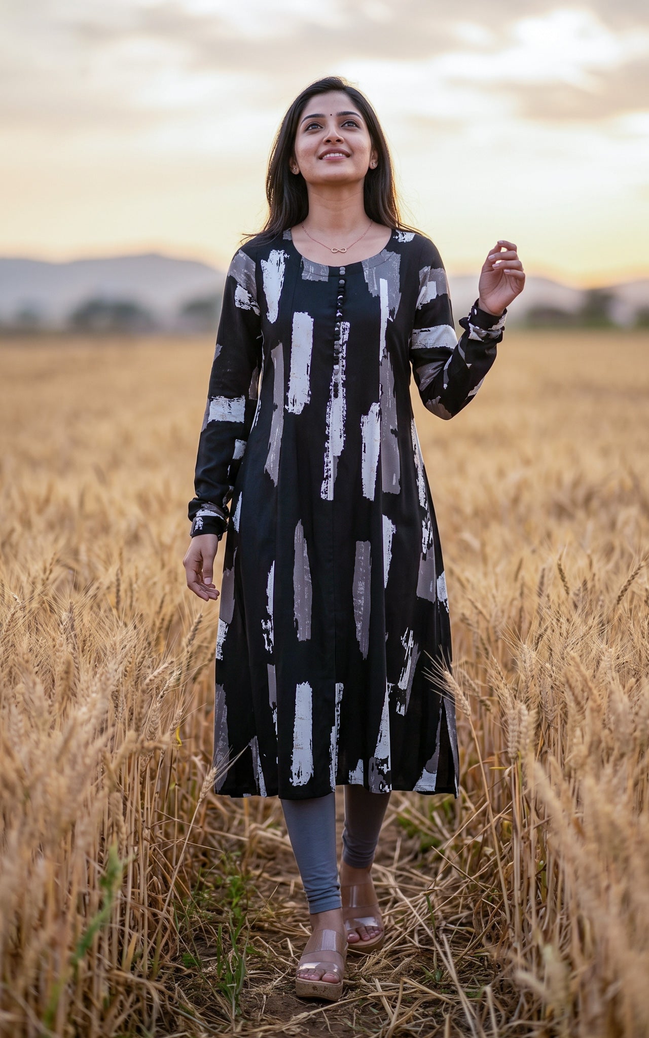 Black Rayon Office Wear Kurti for Women