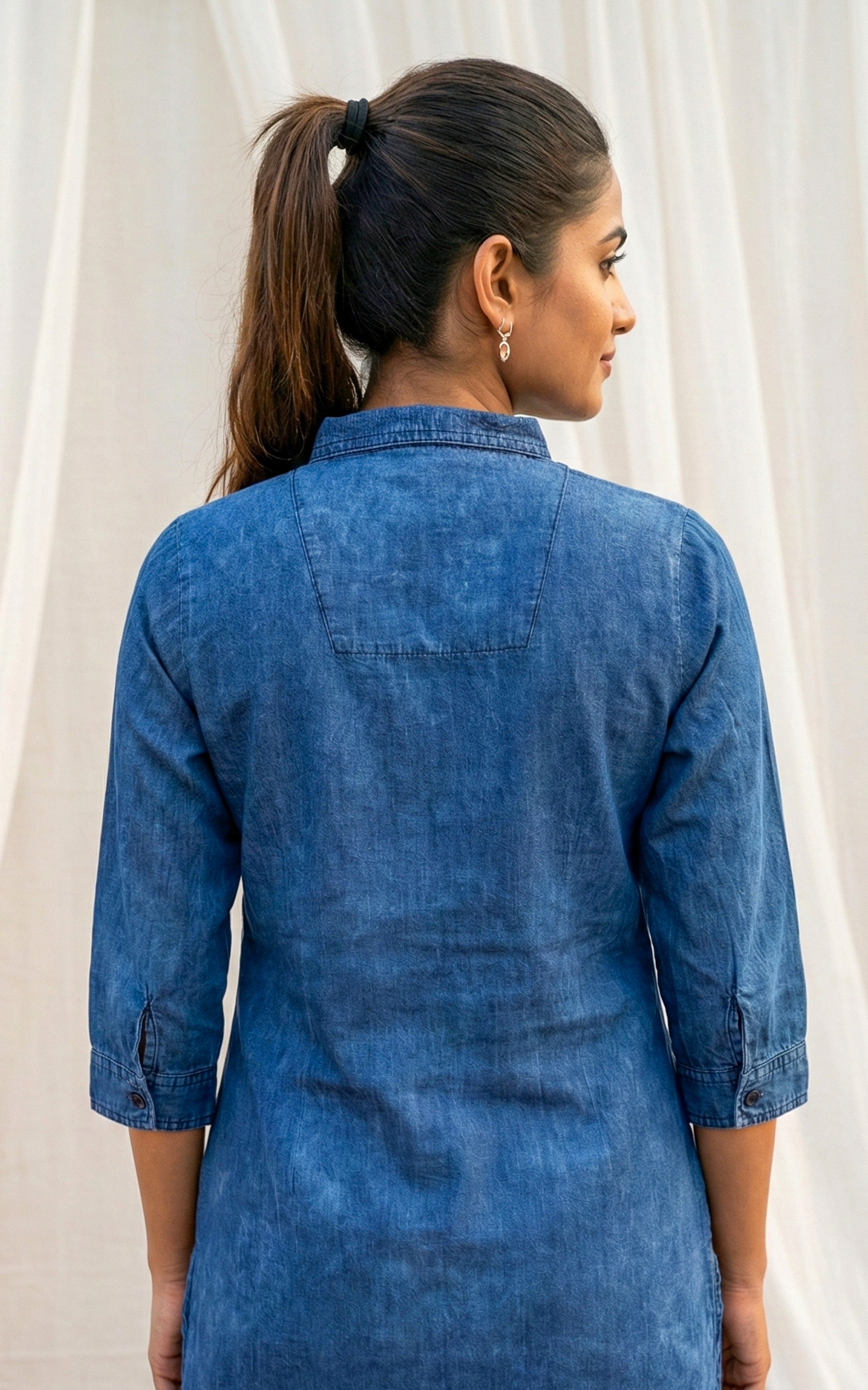 Instore – Denim Blue Suhani Kurti for Women – Denim – Indian Ethnic Wear
