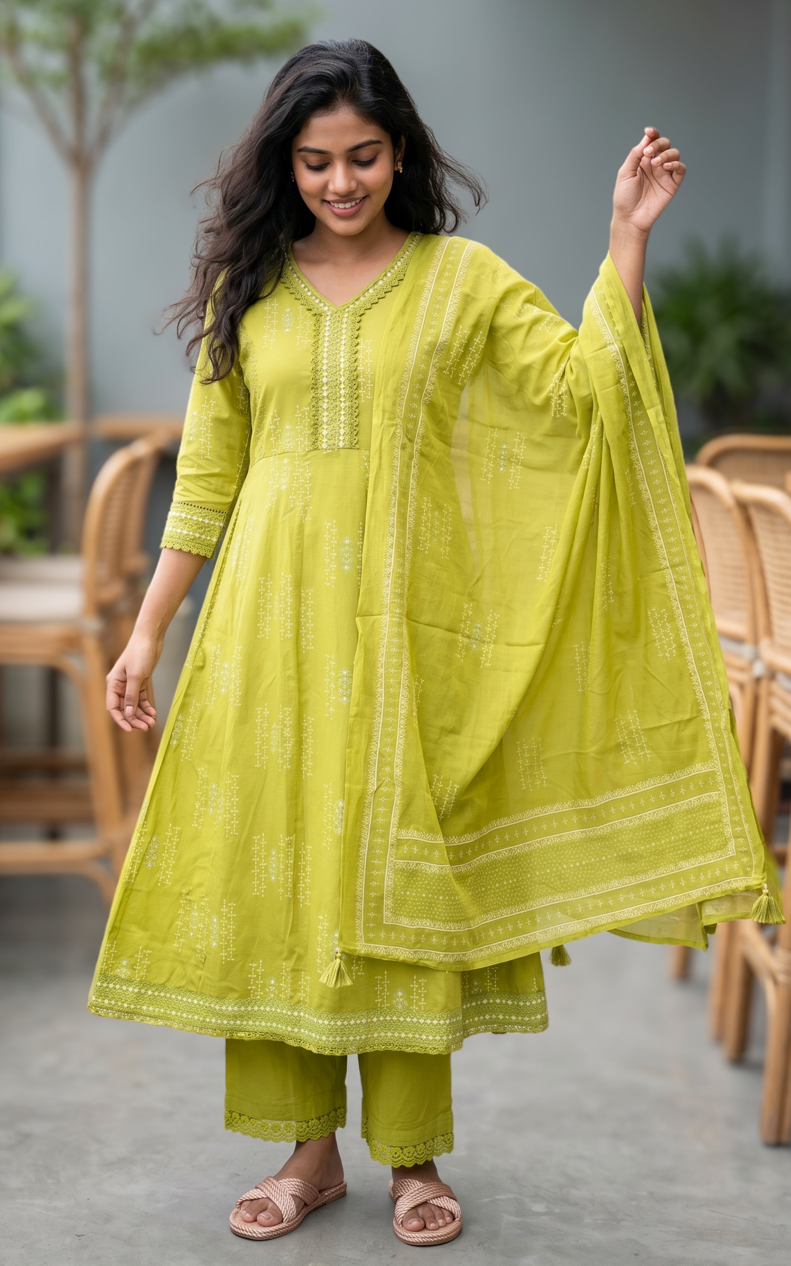 Sharmila Mehandi Green (Kurti+Pant+Dupatta)