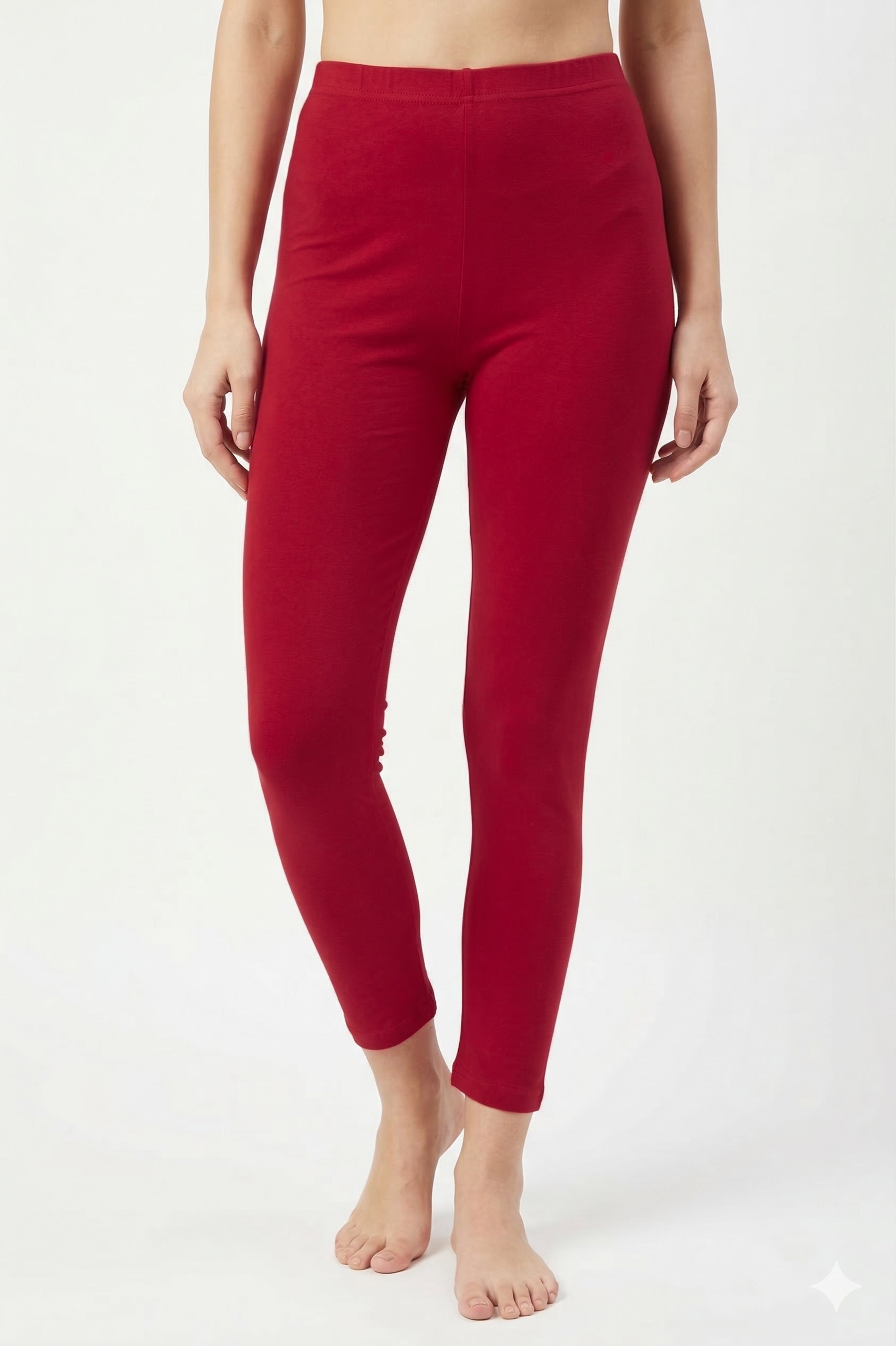 Instore – Maroon Ankle Length Legging for Women – Stretchable – Mix N Match Bottom Wear