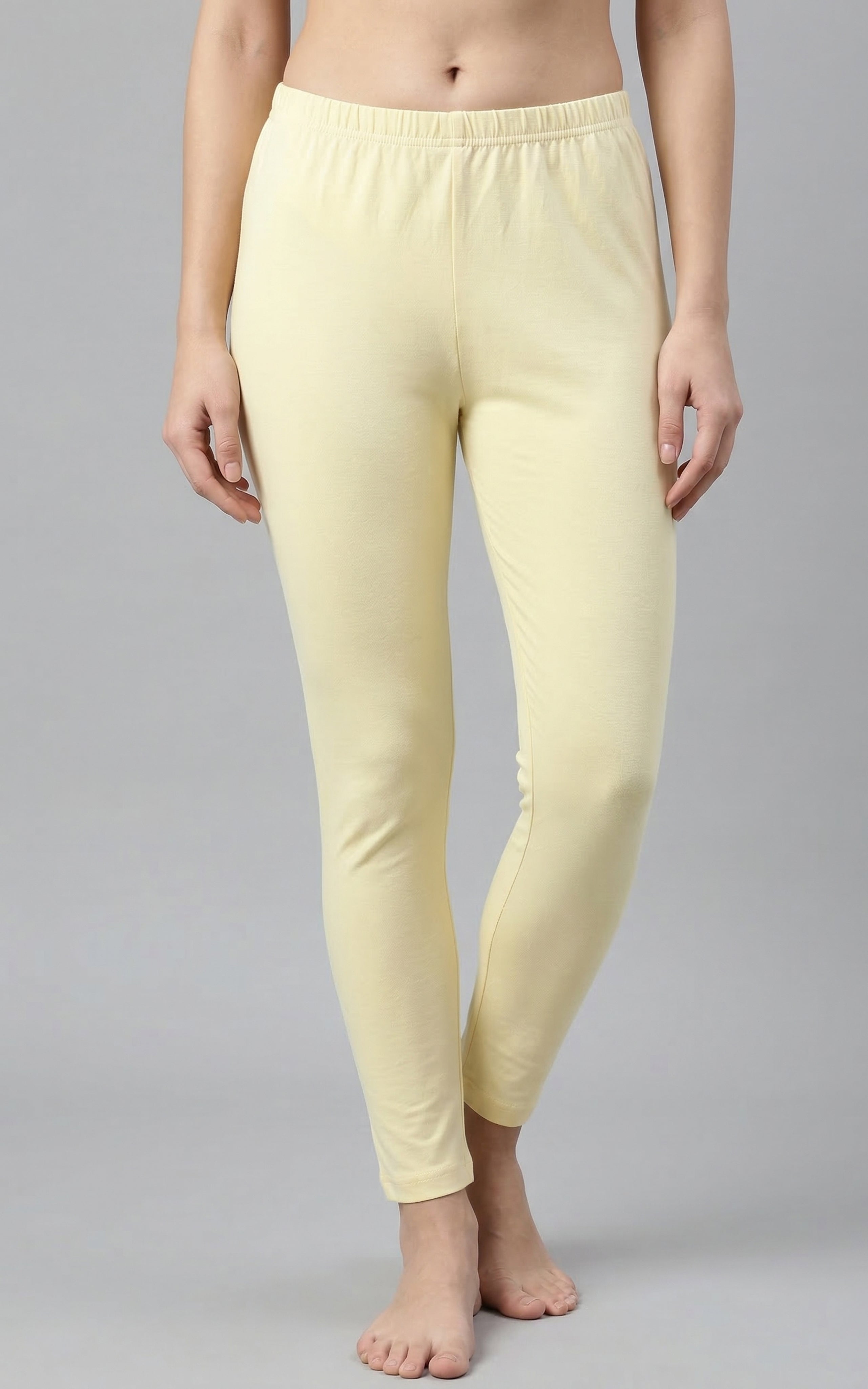 Instore – Butter Yellow Ankle Length Legging for Women – Stretchable – Mix N Match Bottom Wear