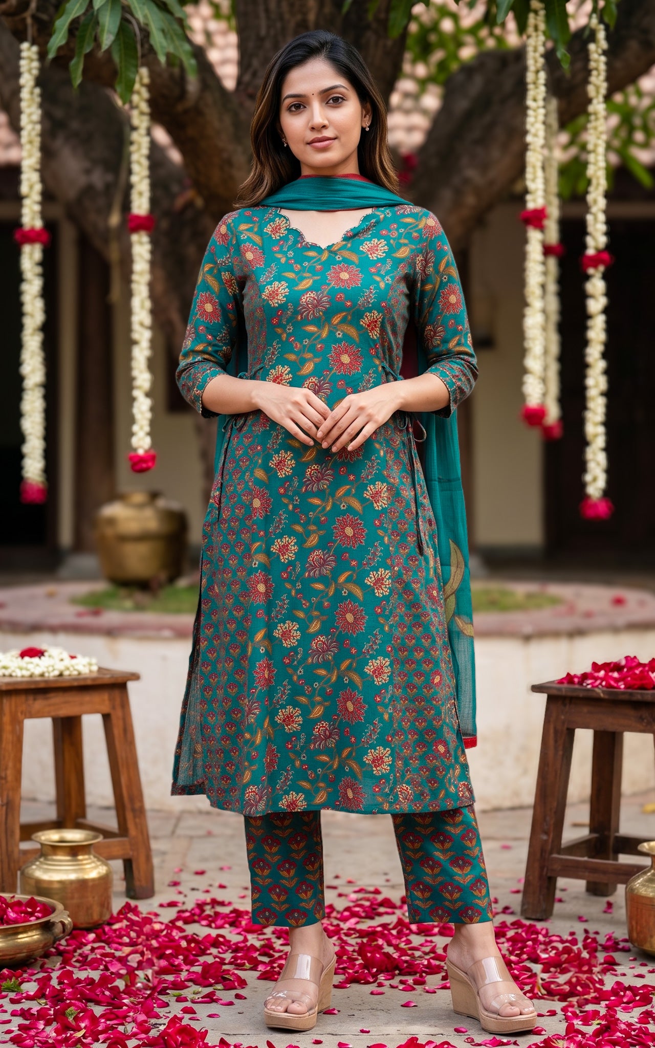 Anuradha C (Kurti+Pant+Dupatta)