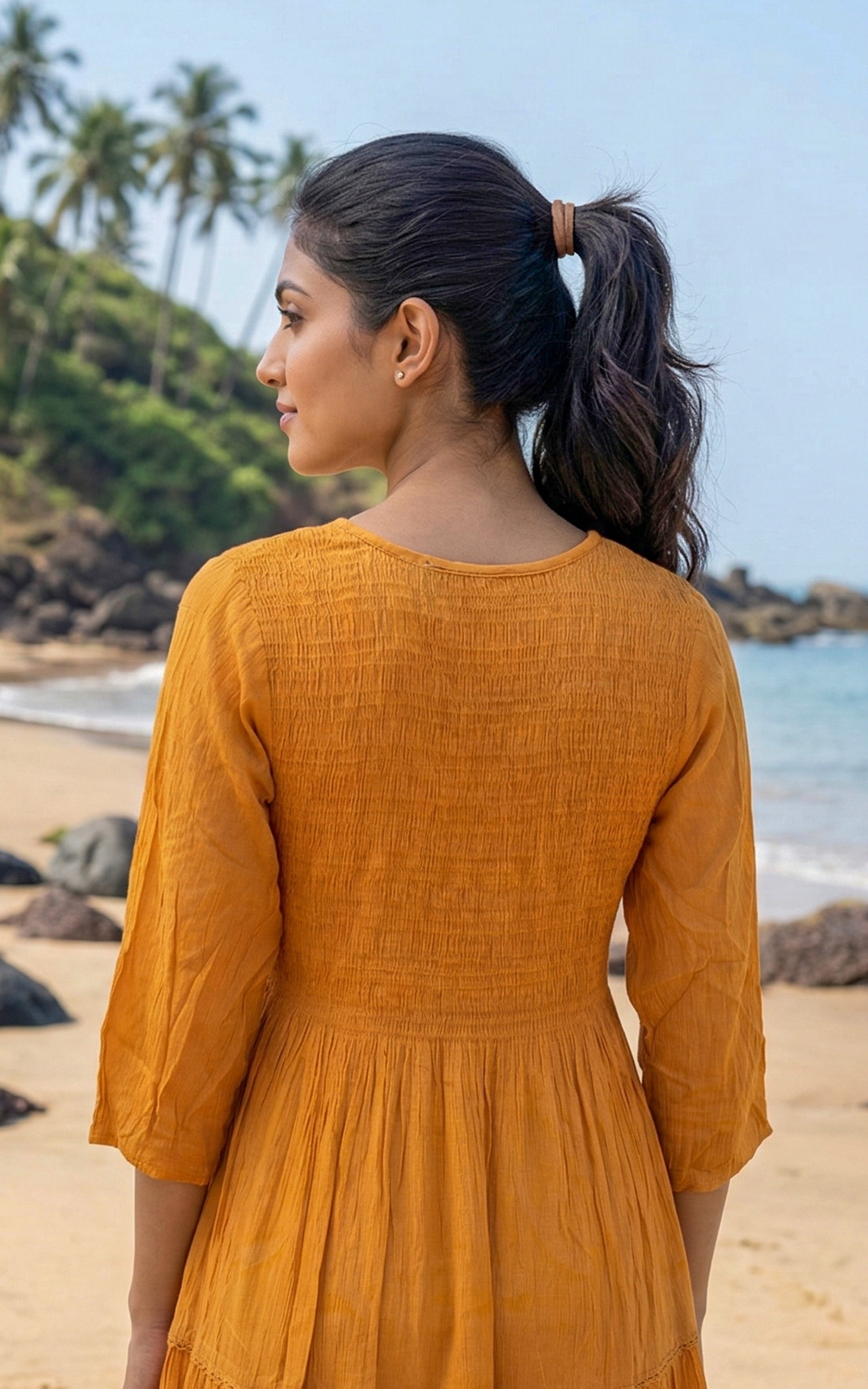 Round back necked maxi for women's 