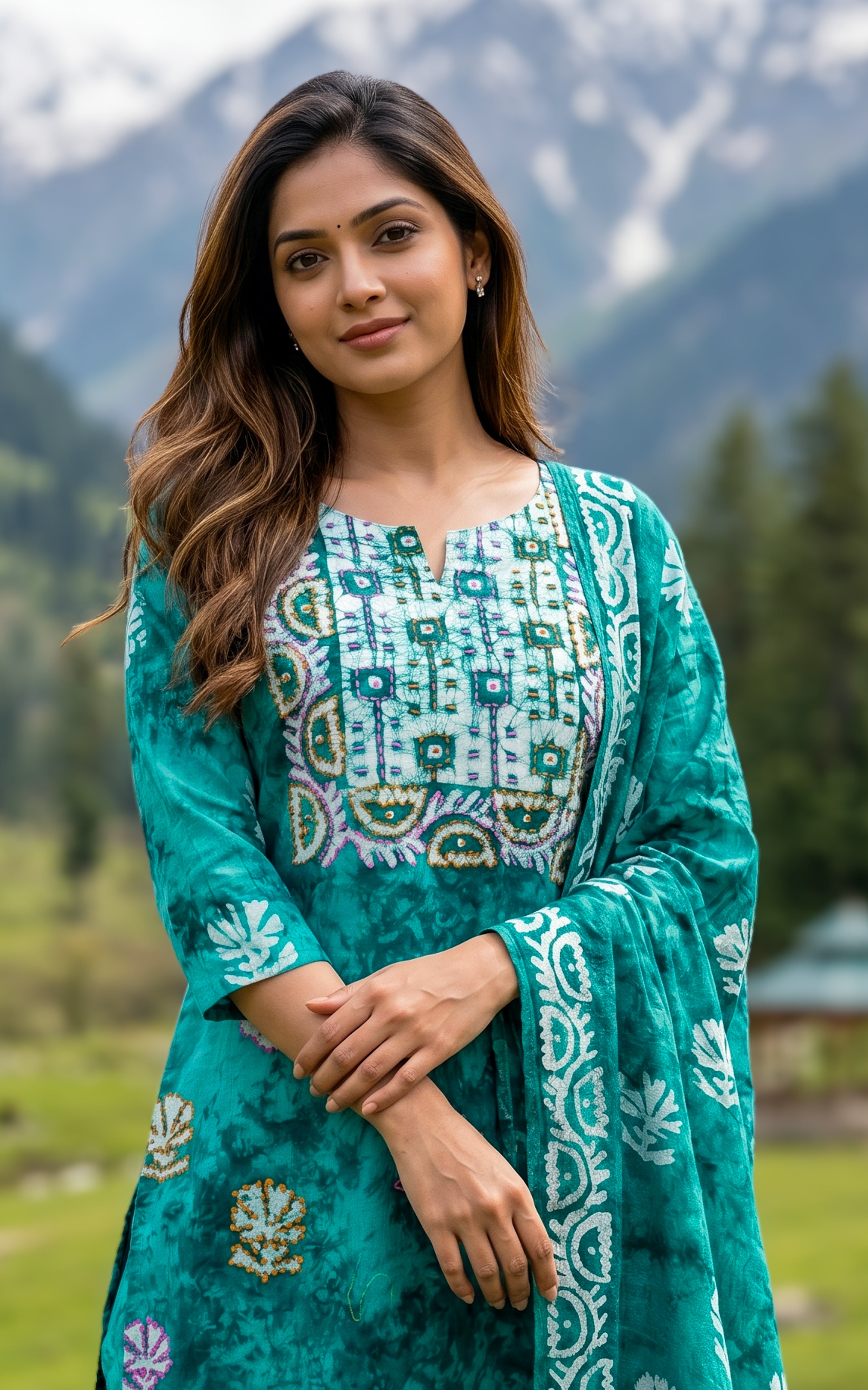 Merline A (Kurti+Pant+Dupatta)