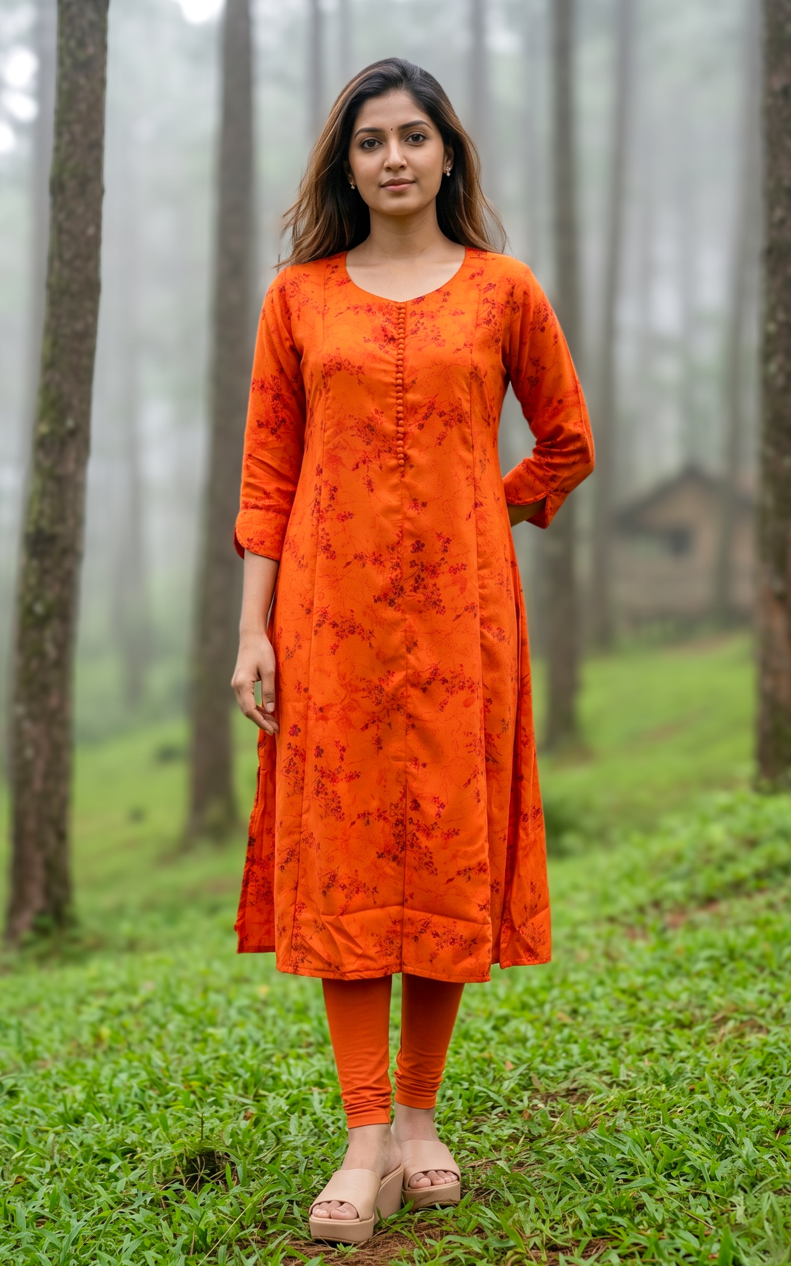 Georgette kurti with side slit for women