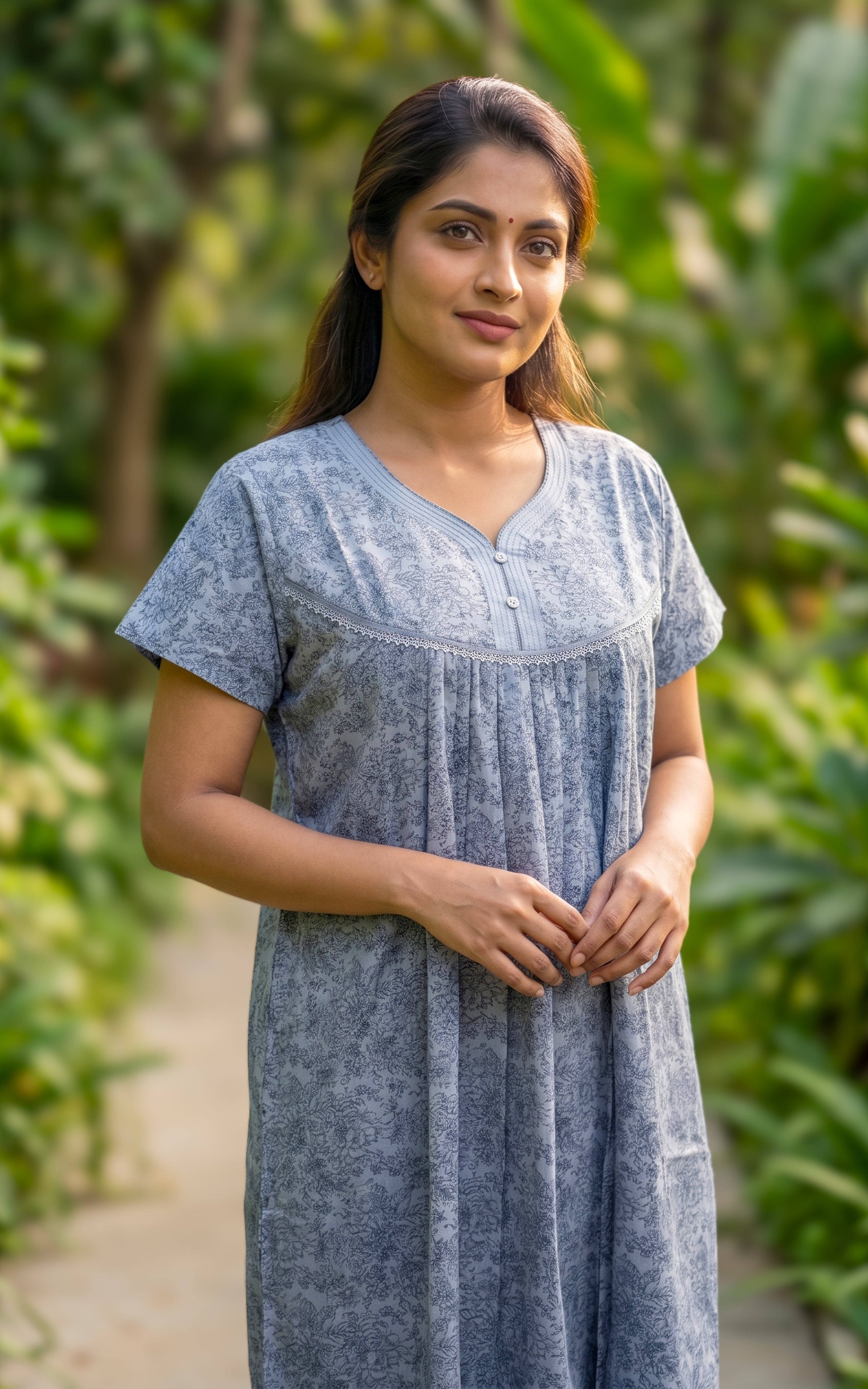 Cotton Straight Fit Nighty-160SS12