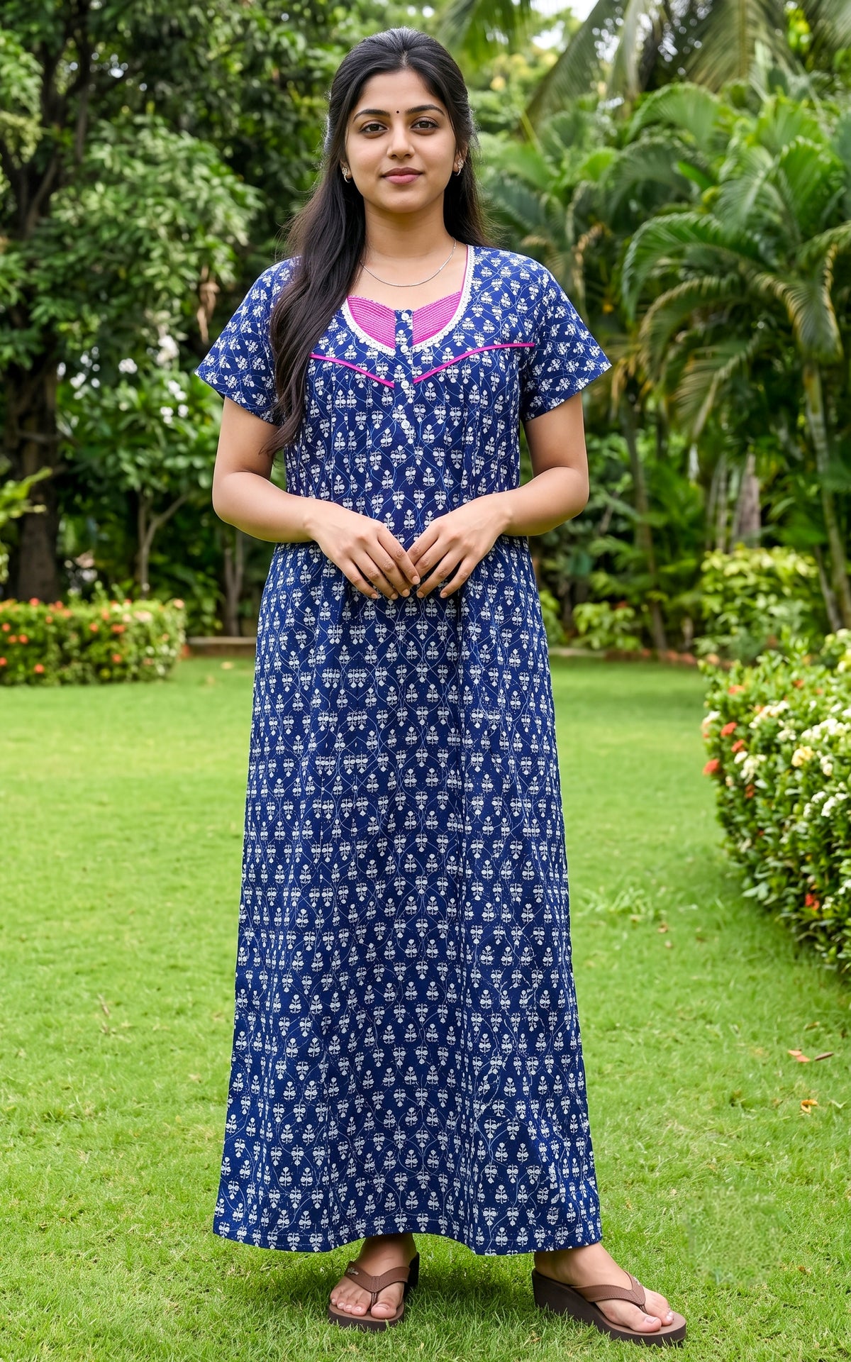 Cotton Straight Fit Nighty-165SS13