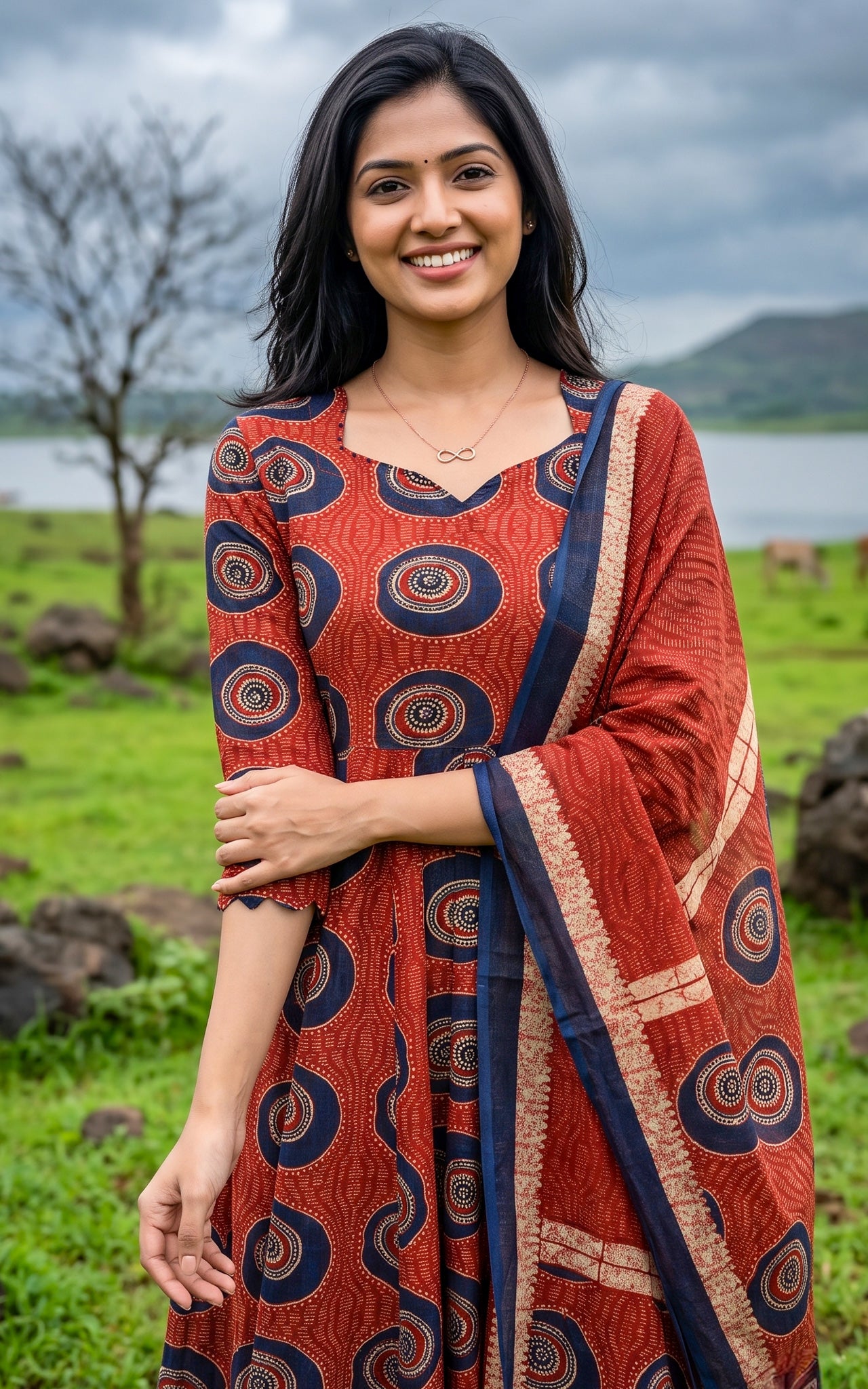 Maroon Cotton Summer Collection Kurti Dupatta for Women