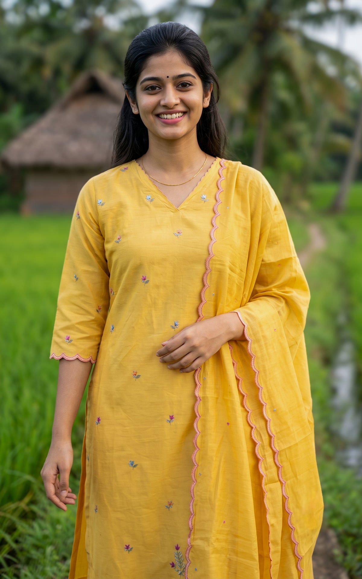 Varshana Mustard (Kurti+Pant+Dupatta)