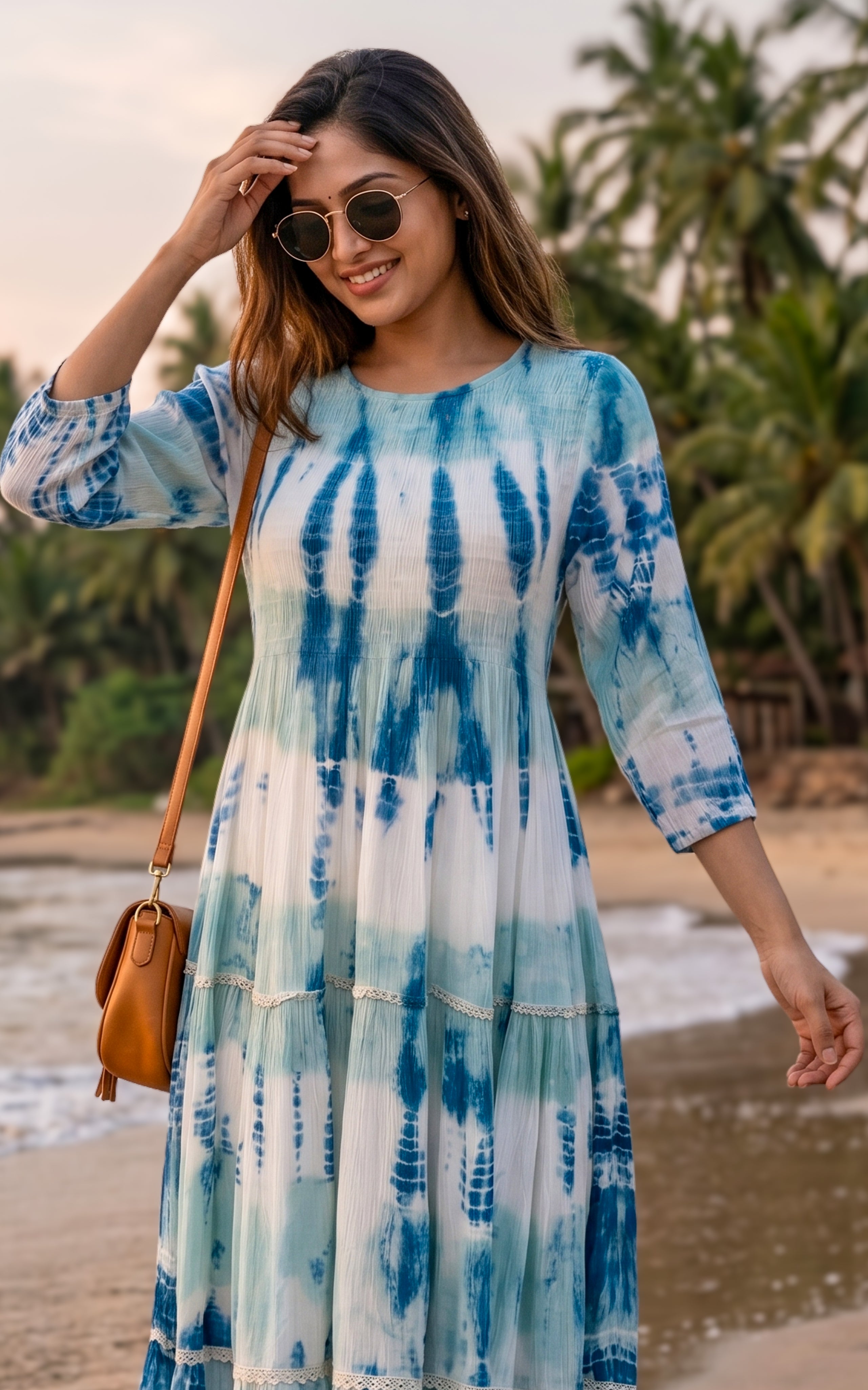 Tiered maxi dress with flowy design

Printed viscose maxi for daily wear