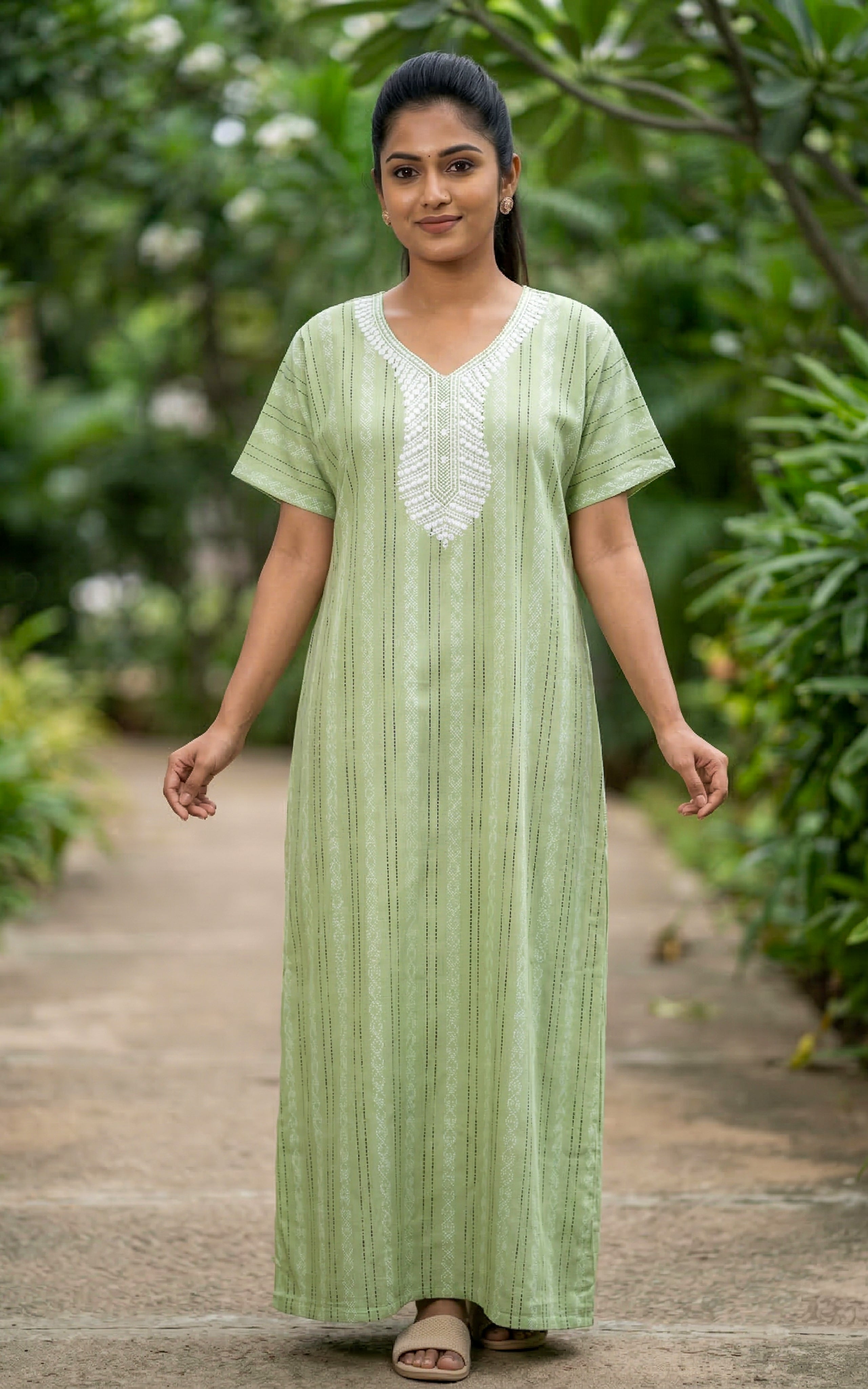 Cotton Straight Fit Nighty-159SS12A
